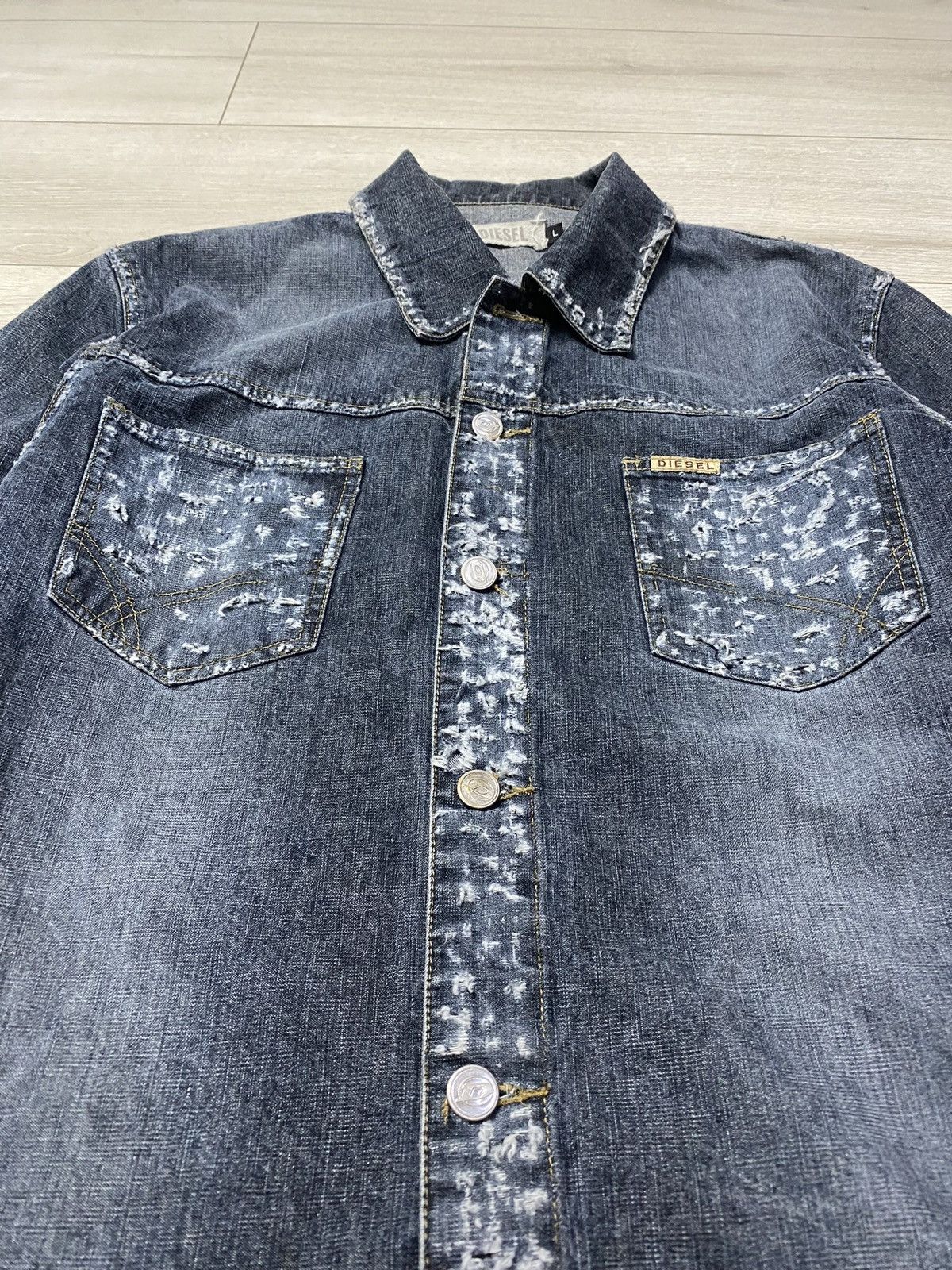 Diesel × Vintage RARE VTG 90s 80s Diesel Denim Jacket Jeans vintage Size US L / EU 52-54 / 3 - 4 Thumbnail