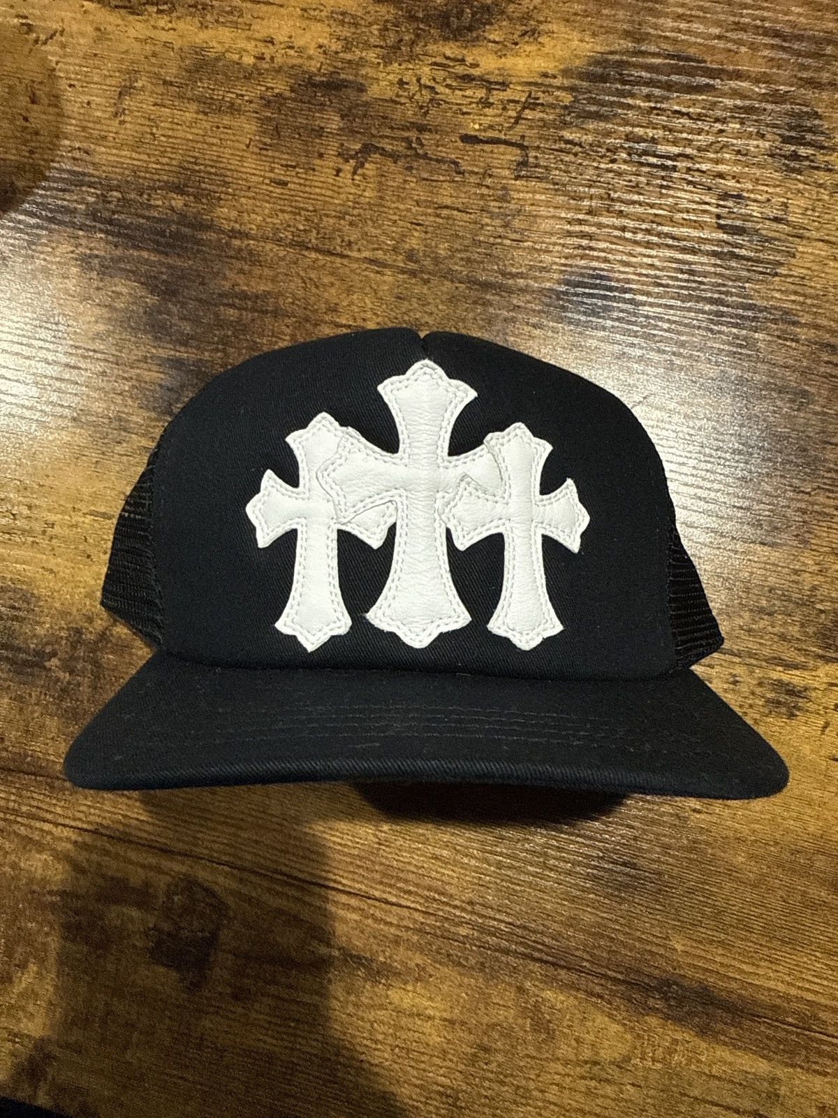 Chrome Hearts Chrome Hearts Black White Cemetery Cross Trucker Hat Size ONE SIZE - 1 Thumbnail