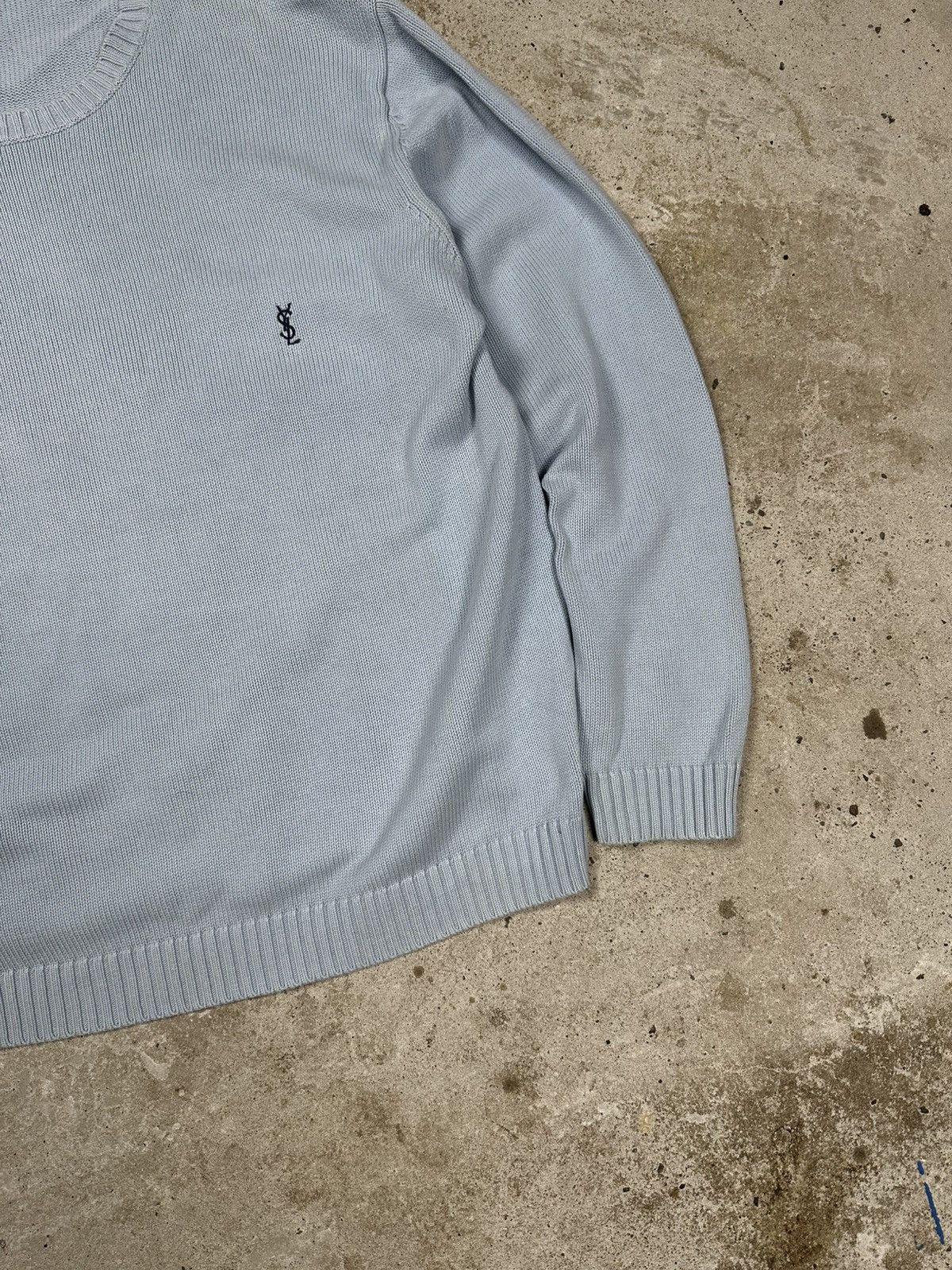 Yves Saint Laurent Vintage 90s Yves Saint Laurent Baby Blue Sweater Jumper Knit Size US XL / EU 56 / 4 - 4 Thumbnail