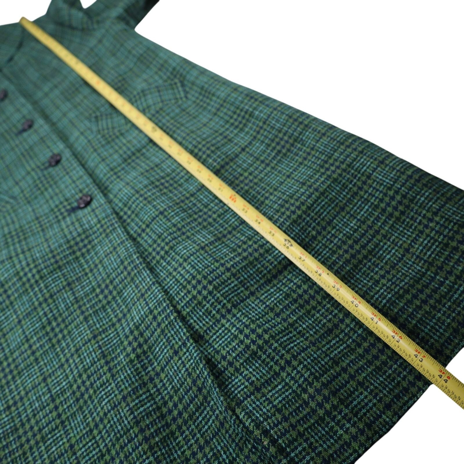 Pendleton × Vintage Vintage Pendleton Houndstooth Wool Satin Lined Overcoat Size L / US 10 / IT 46 - 6 Thumbnail