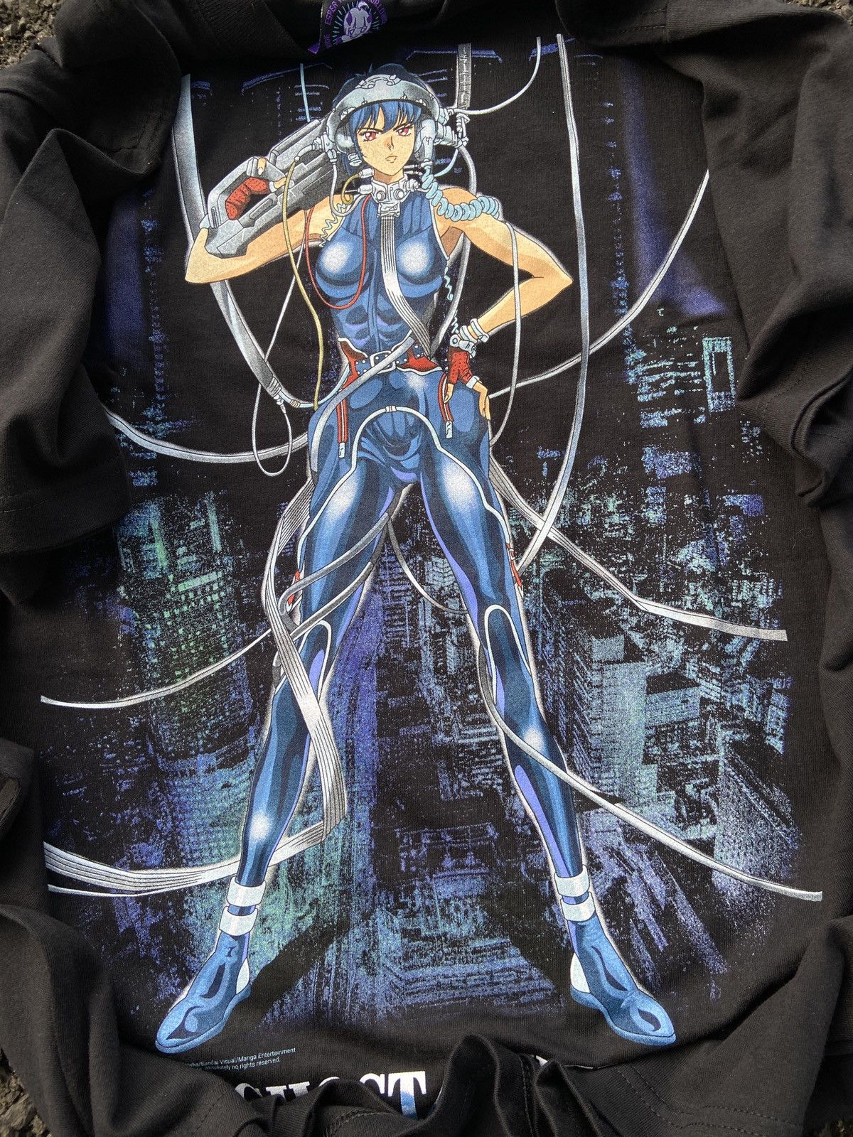 image of Anima Ghost In The Shell Motoko Kusanagi Tee Shirt in Black, Men's (Size Large)
