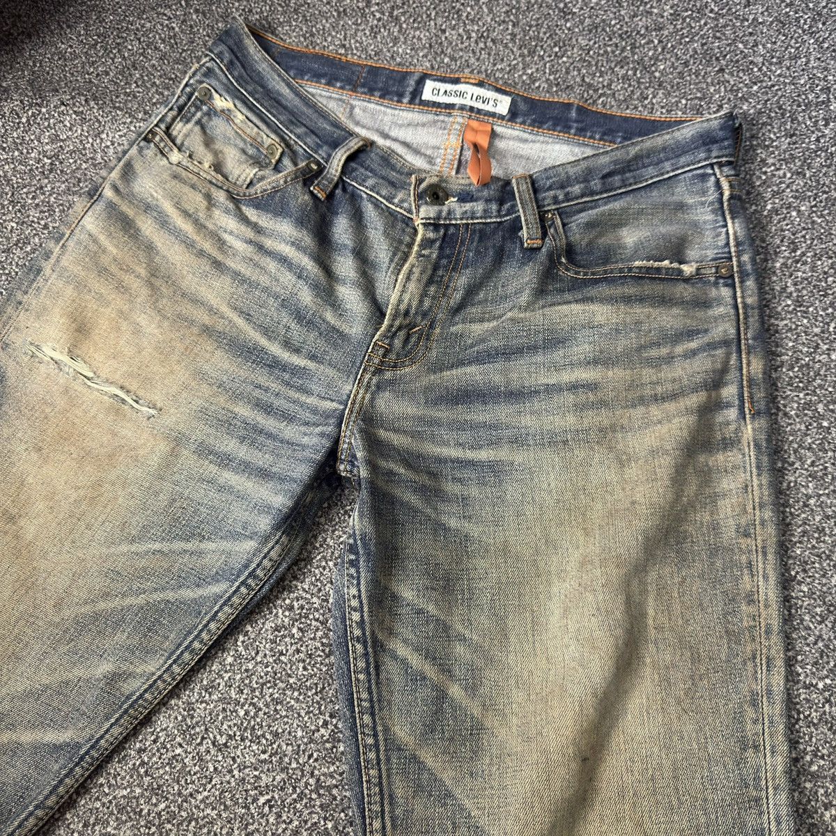 If Six Was Nine Vintage Flared Levis 507 Dirty Rusty Distressed Denim W33 Size US 33 - 3 Thumbnail