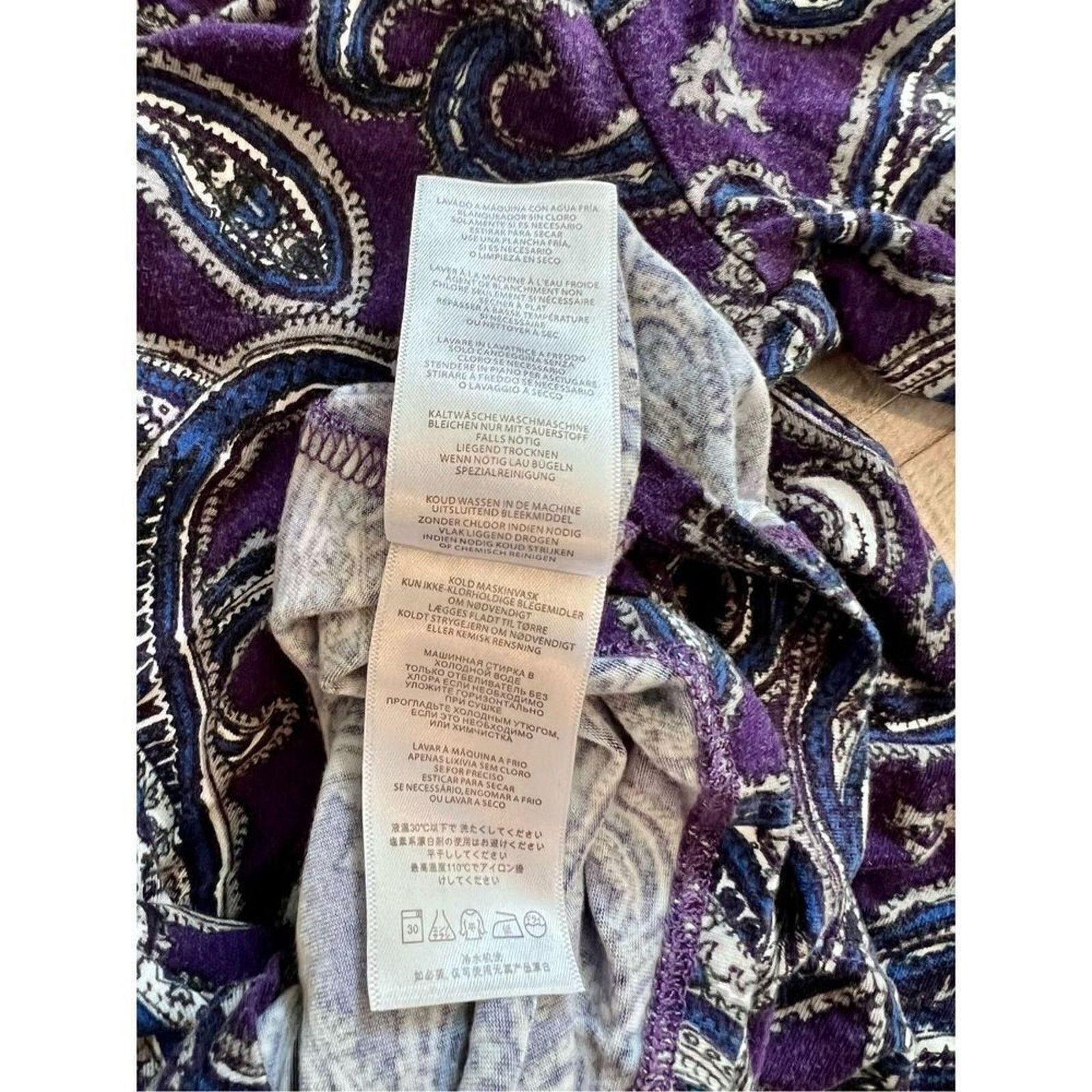 Michael Kors Michael Kors Purple 3/4 Sleeve Italian Paisley Blouse MEDIUM Size M / US 6-8 / IT 42-44 - 11 Thumbnail