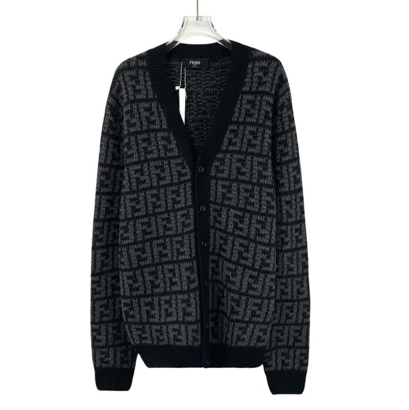Fendi Fendi Black Cashmere Cardigan for Men 0089 Size US L / EU 52-54 / 3 - 1 Thumbnail