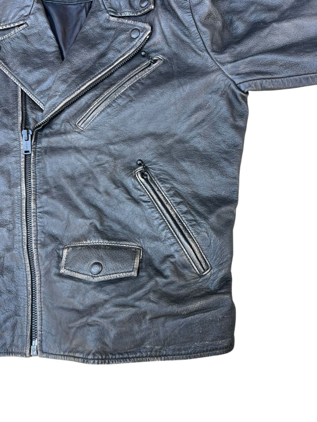 Levi's Levi’s Talon Patina Black Leather Double Collar Biker Jacket Size US M / EU 48-50 / 2 - 11 Thumbnail