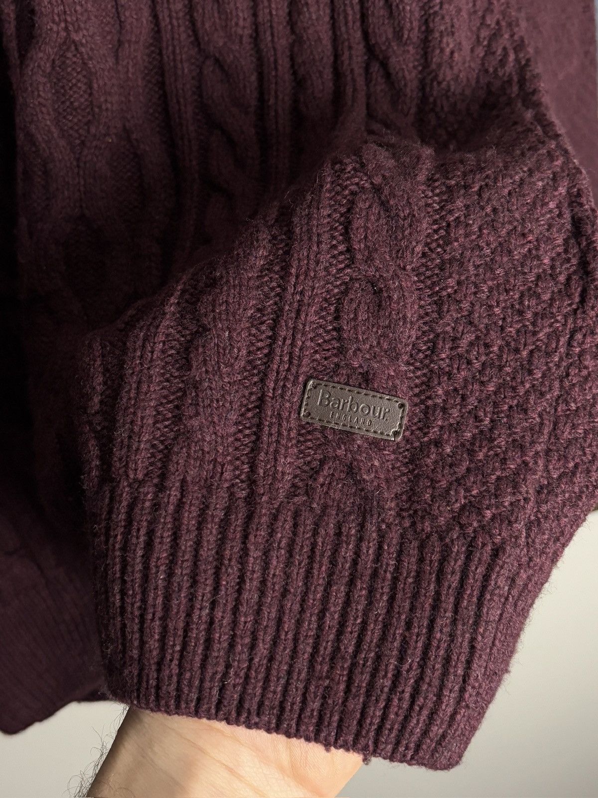 Barbour Vintage Barbour Wool Cable Knitted Burgundy Sweater Size US S / EU 44-46 / 1 - 5 Thumbnail