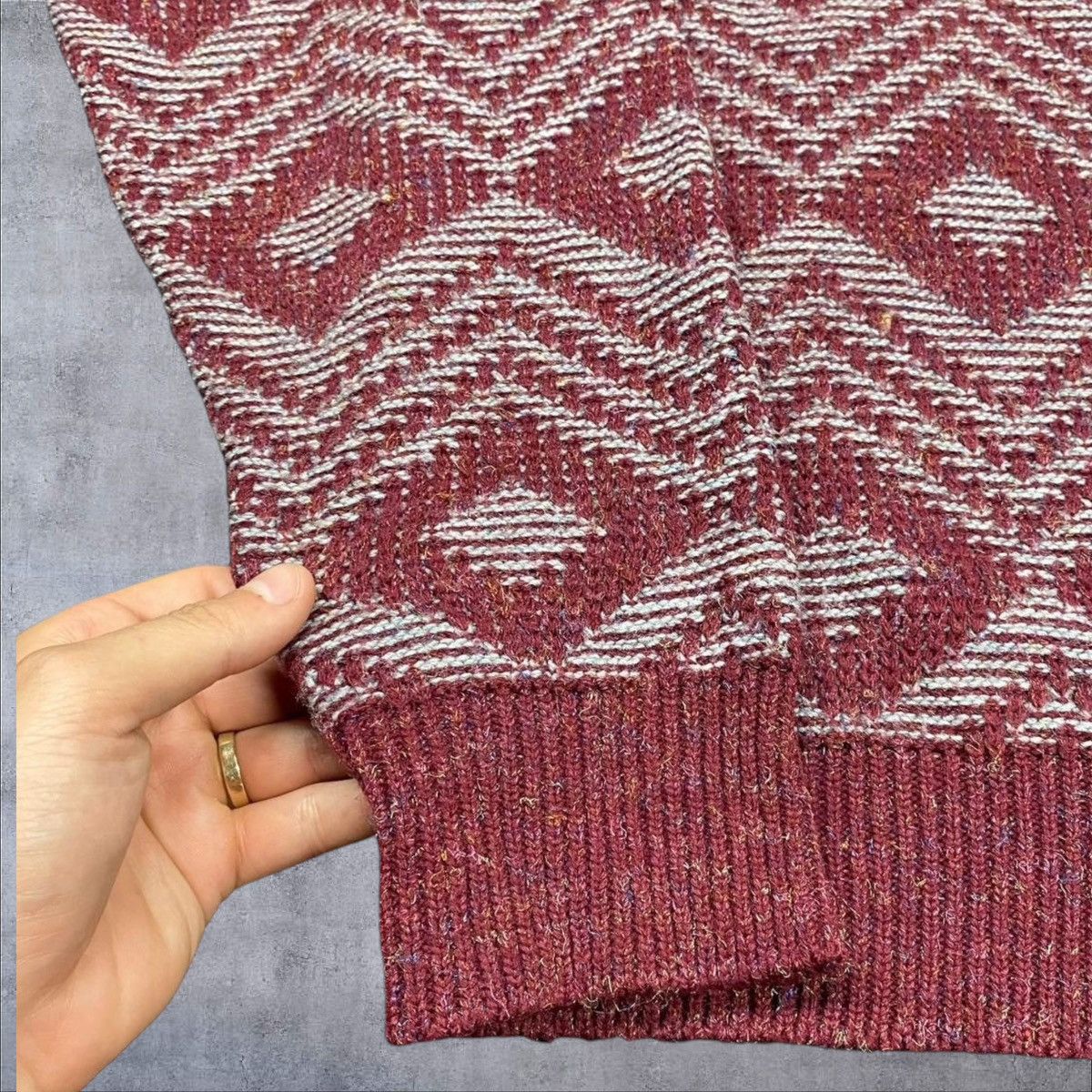 Vintage 1980s Vintage Maroon Sweater Size US XL / EU 56 / 4 - 4 Thumbnail