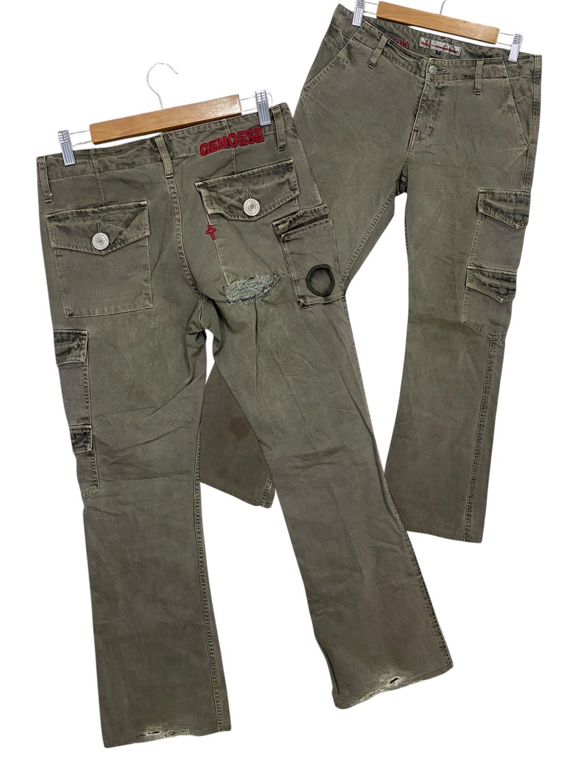 If Six Was Nine 🔥PUNK FASHION🔥Genoese flared pant multipocket distressed Size US 32 / EU 48 - 1 Thumbnail