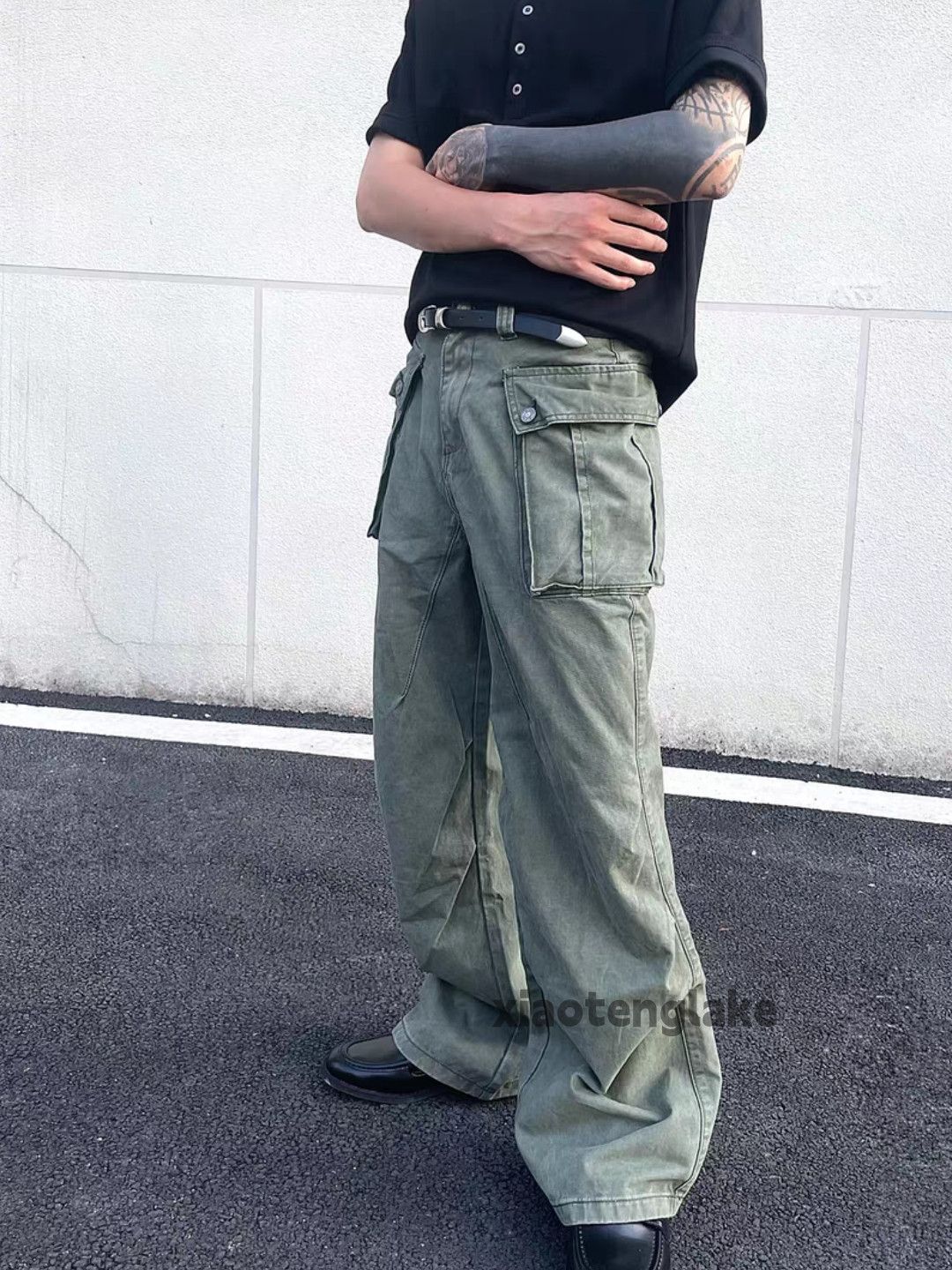 Designer Unisex utility loose baggy skate hiphop military pants Size US 33 - 1 Thumbnail