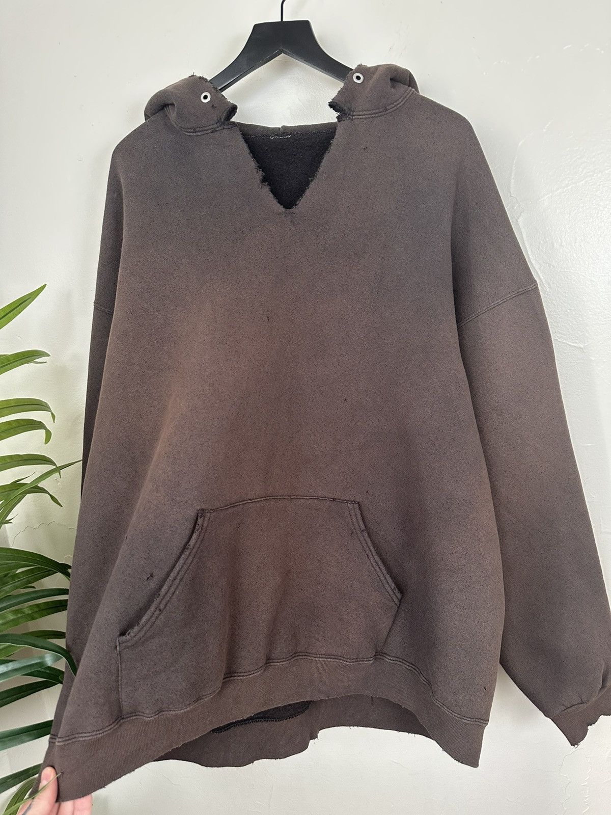 Other (XXL) INSANE THRASHED & FADED Blank Heavyweight Hoodie Size US XXL / EU 58 / 5 - 6 Thumbnail
