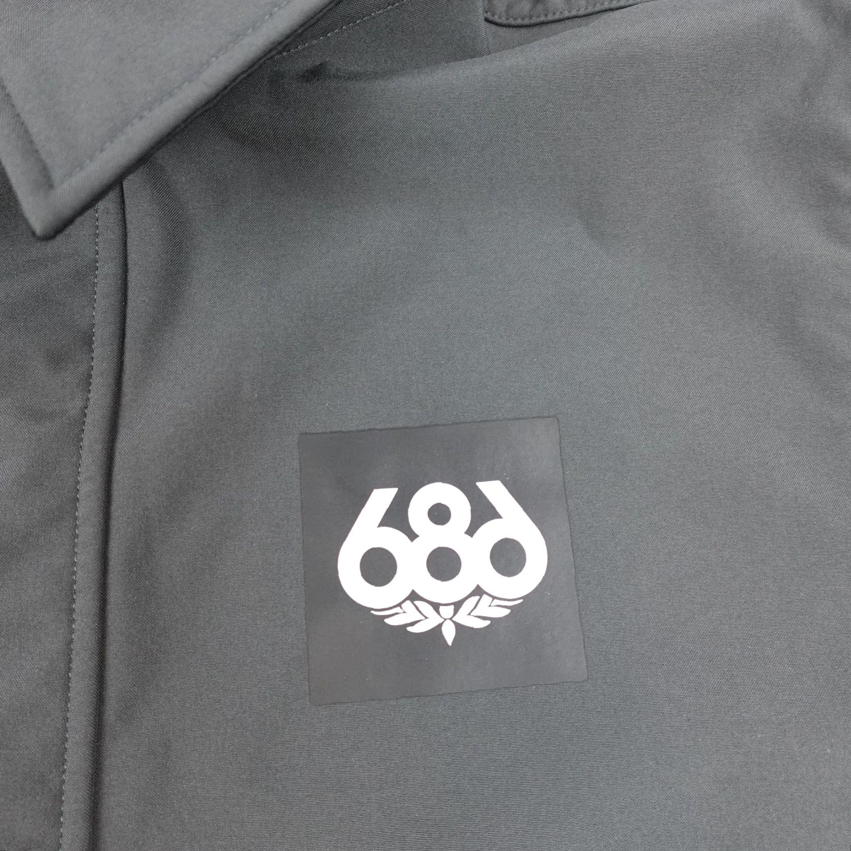 686 686 Jacket Mens Medium Black Windbreaker Snap Front Polyester Solid Skate Snow Size US M / EU 48-50 / 2 - 6 Thumbnail