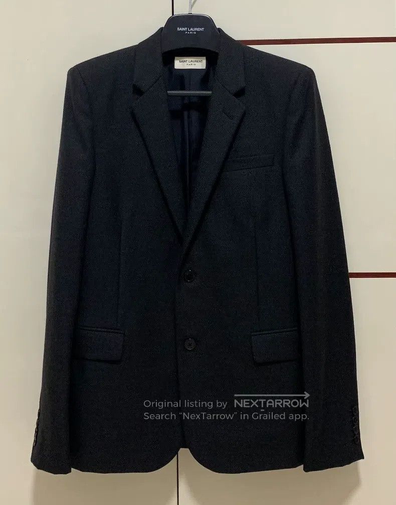 Saint Laurent Paris Saint Laurent Paris Original Gray Notched Lapel Suit Size US M / EU 48-50 / 2 - 1 Thumbnail