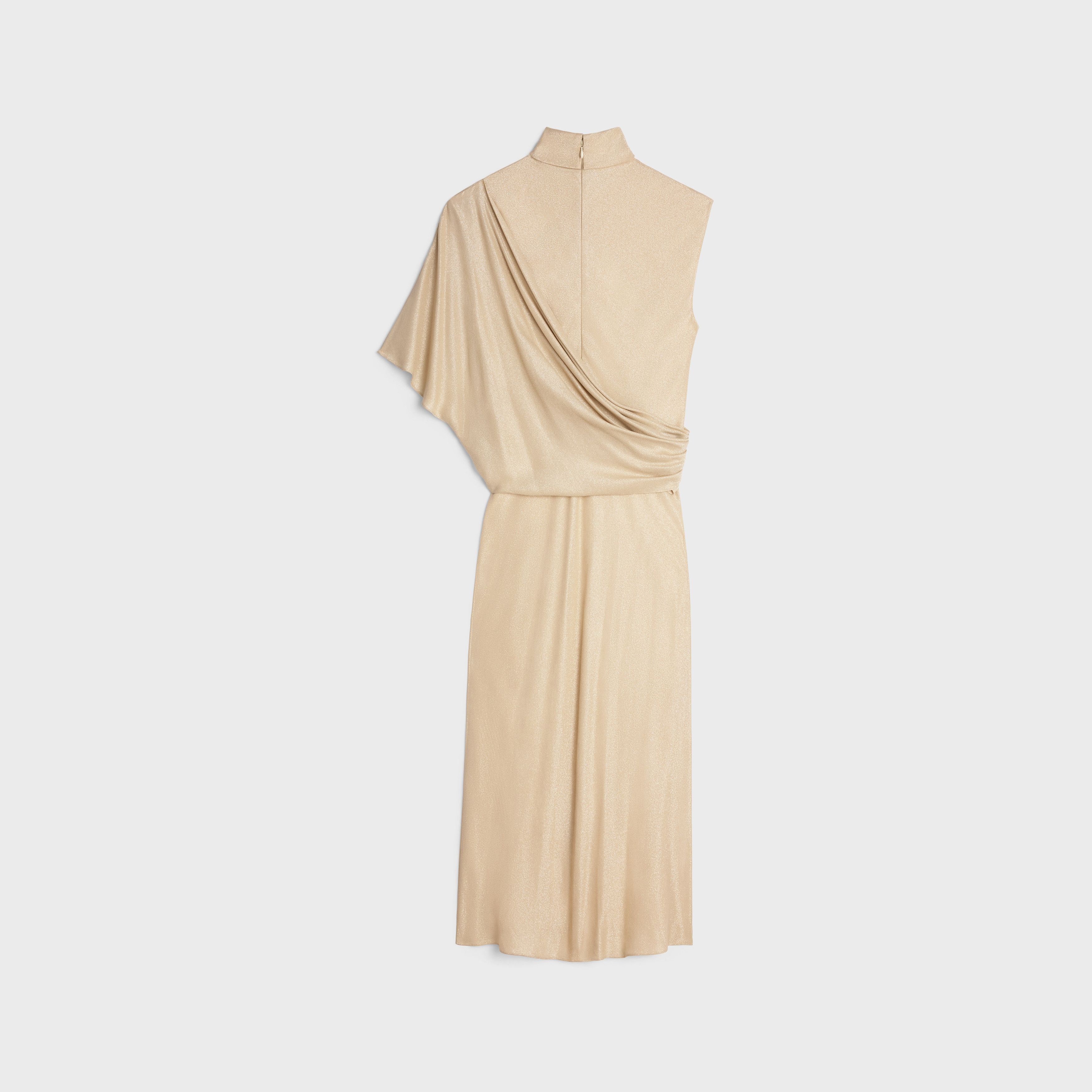 Celine o1bcso1str0824 Draped Dress In Silk in Champagne Size M / US 6-8 / IT 42-44 - 2 Thumbnail