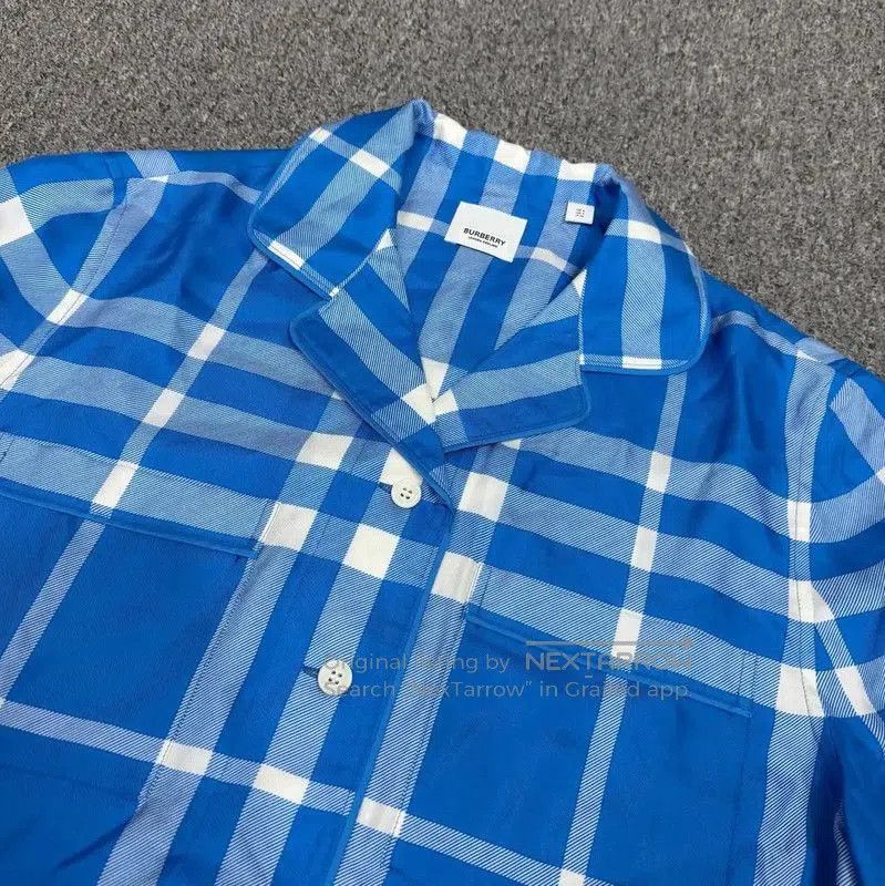 Burberry Burberry Blue Short Sleeve Cotton Shirt. Size US L / EU 52-54 / 3 - 3 Thumbnail