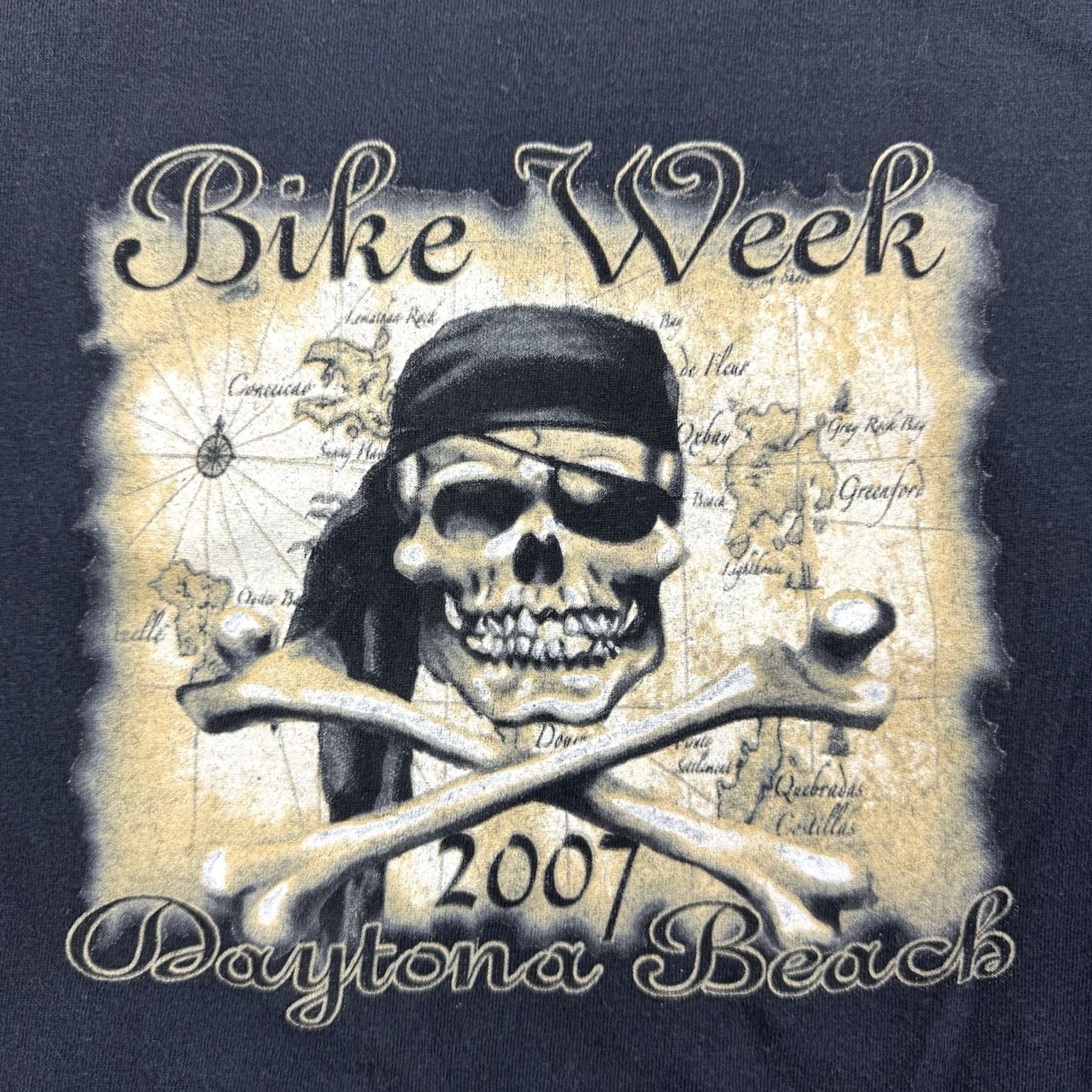 Delta VINTAGE Daytona Beach Bike Week T Shirt Adult XL Pirate Skeleton Biker Size US XL / EU 56 / 4 - 2 Thumbnail