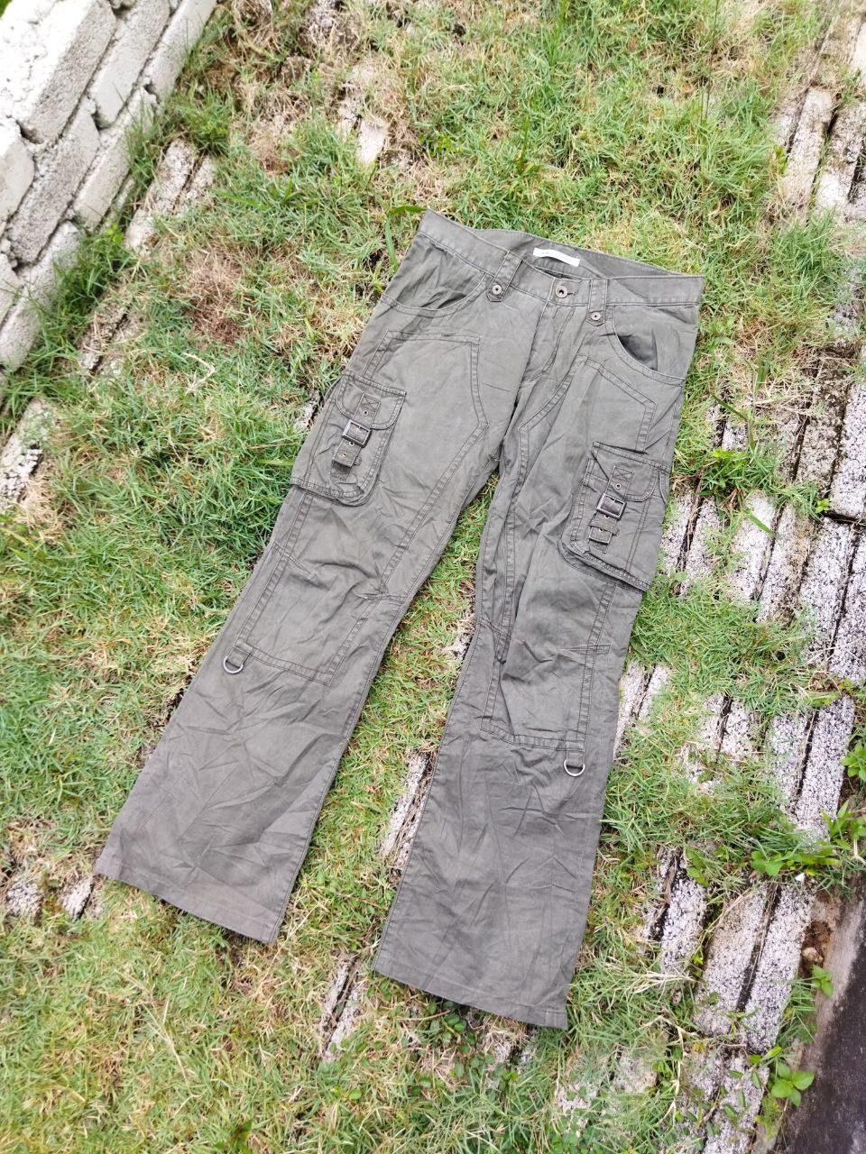 Michel Klein Vintage Michel Klein Double Knee Flared Tactical Pants Size US 31 - 1 Thumbnail