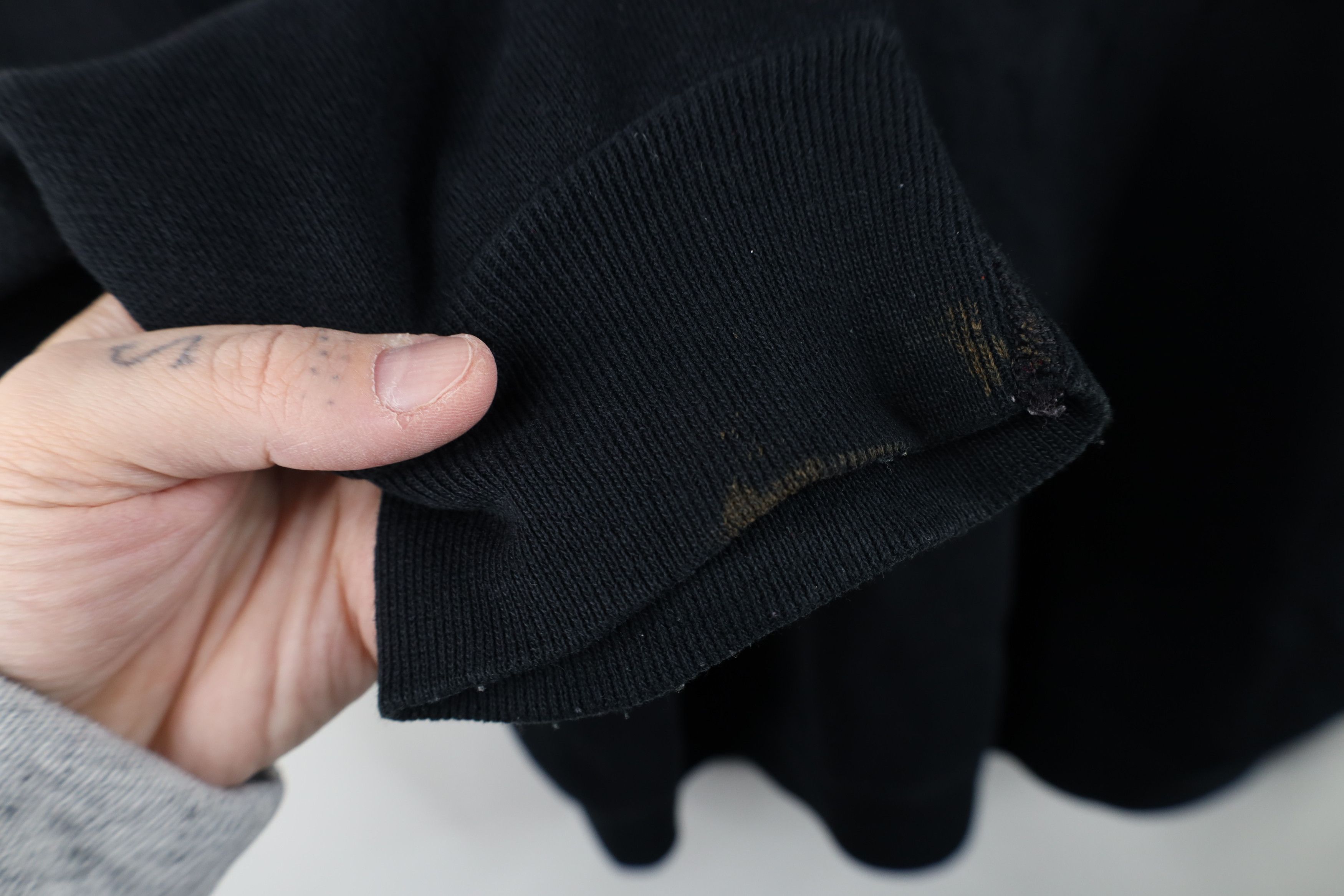 Vintage Vintage 80s 90s Distressed Blank Gusset Sweatshirt Black USA Size US XL / EU 56 / 4 - 9 Thumbnail