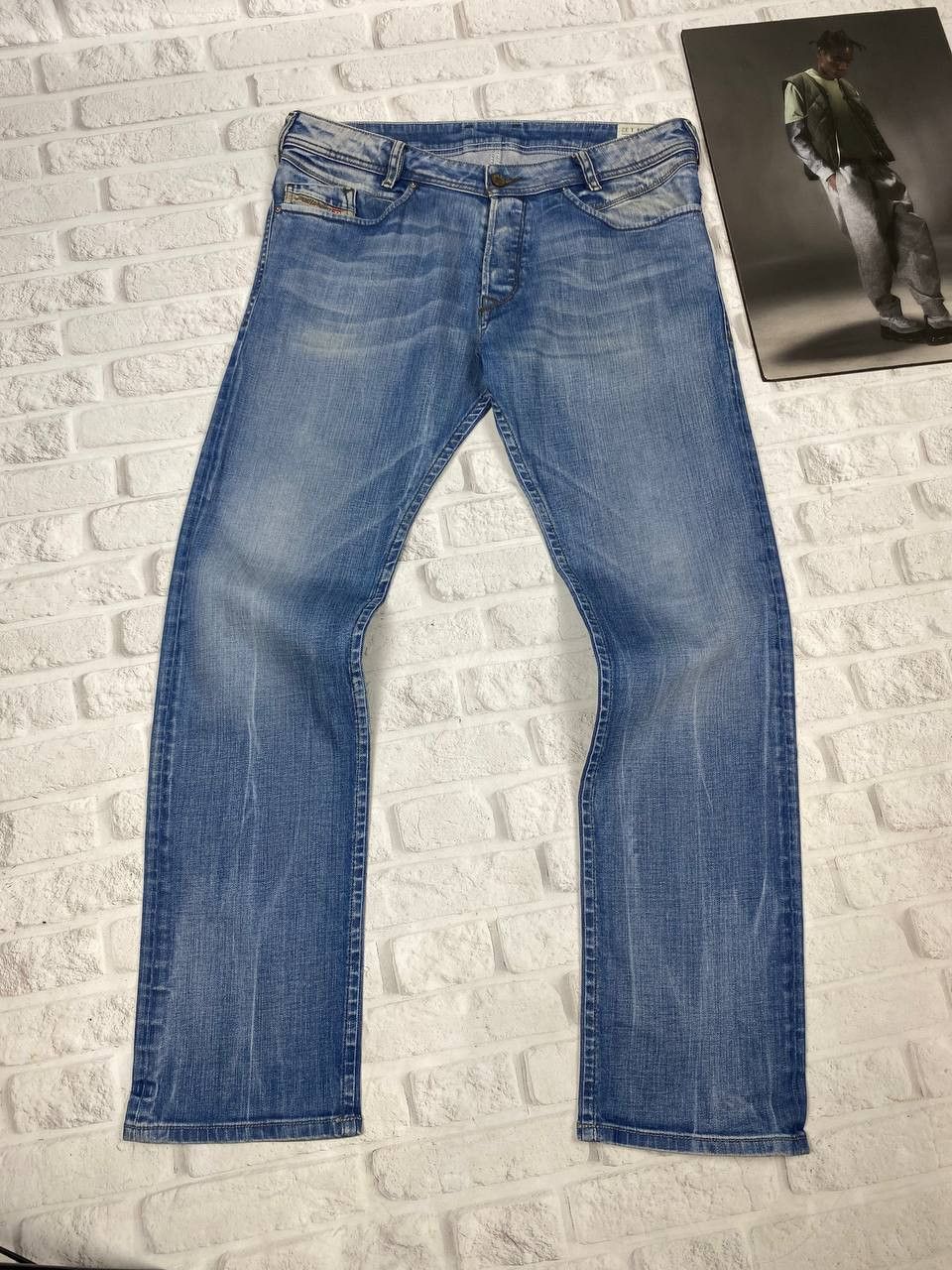 Diesel Diesel Poiak Jeans Mens Acid Washed Tapered Zipper Pockets Size US 34 / EU 50 - 6 Thumbnail
