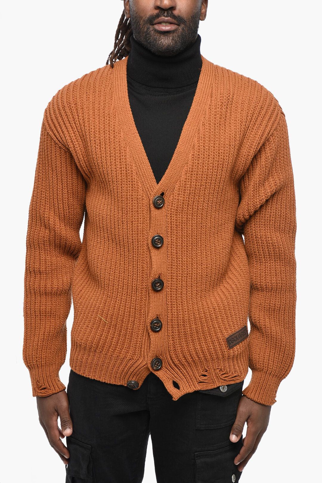 Dsquared2 Cotton-Blend Cardigan with V-Neck Size US S / EU 44-46 / 1 - 1 Thumbnail
