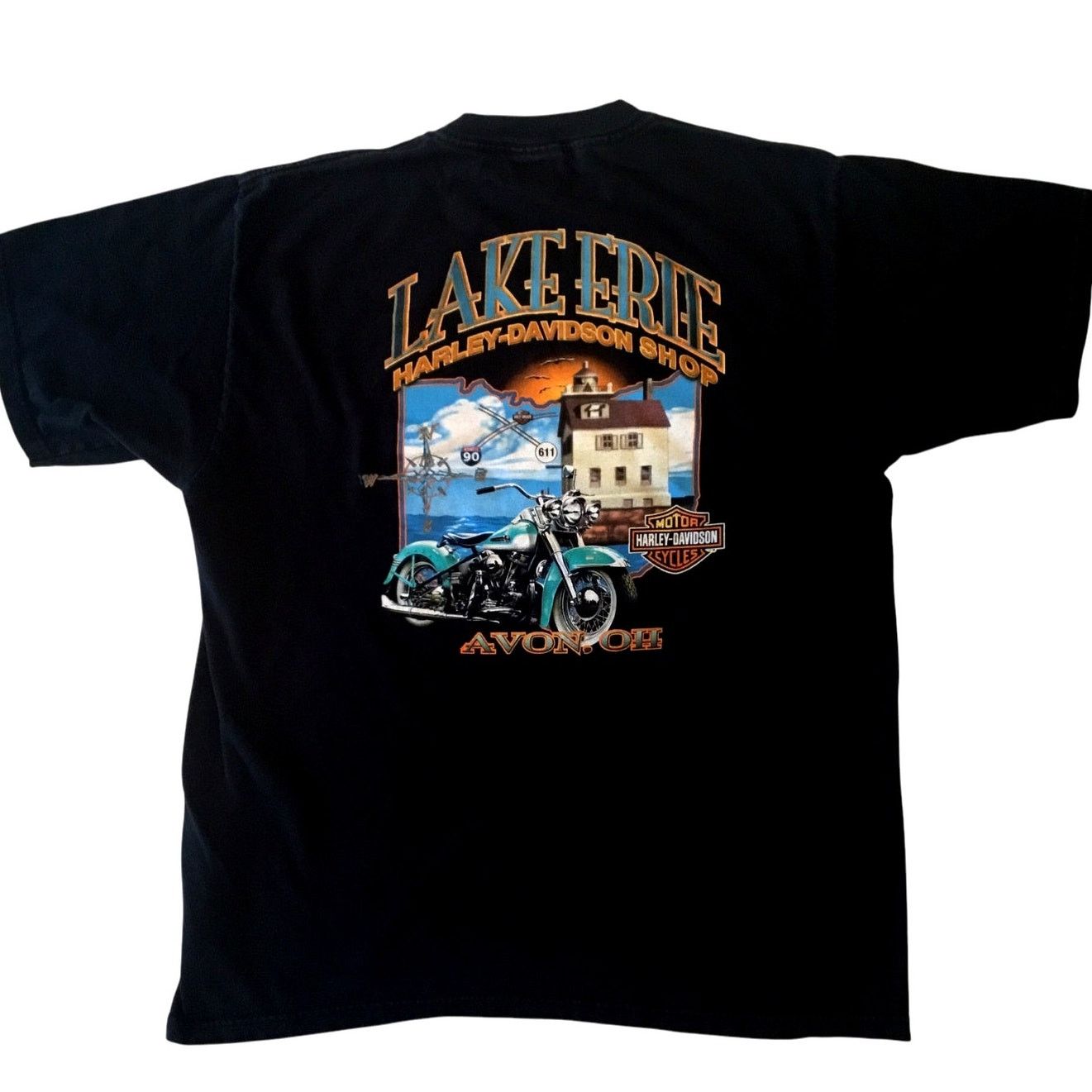 Harley Davidson Harley Davidson T-Shirt L Eagle Black Lake Erie Avon Ohio Size US L / EU 52-54 / 3 - 3 Thumbnail