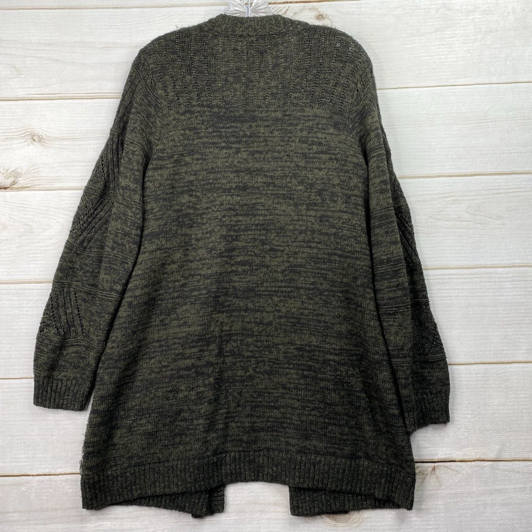 Torrid Torrid Cardigan Sweater 2X Green Open Front Longline Pockets V-Neck Knit Shirt Womens Autumn Winter Casual Cardigan Sizes 2X Green Torrid Size XXL / US 16-18 / IT 52-54 - 7 Thumbnail