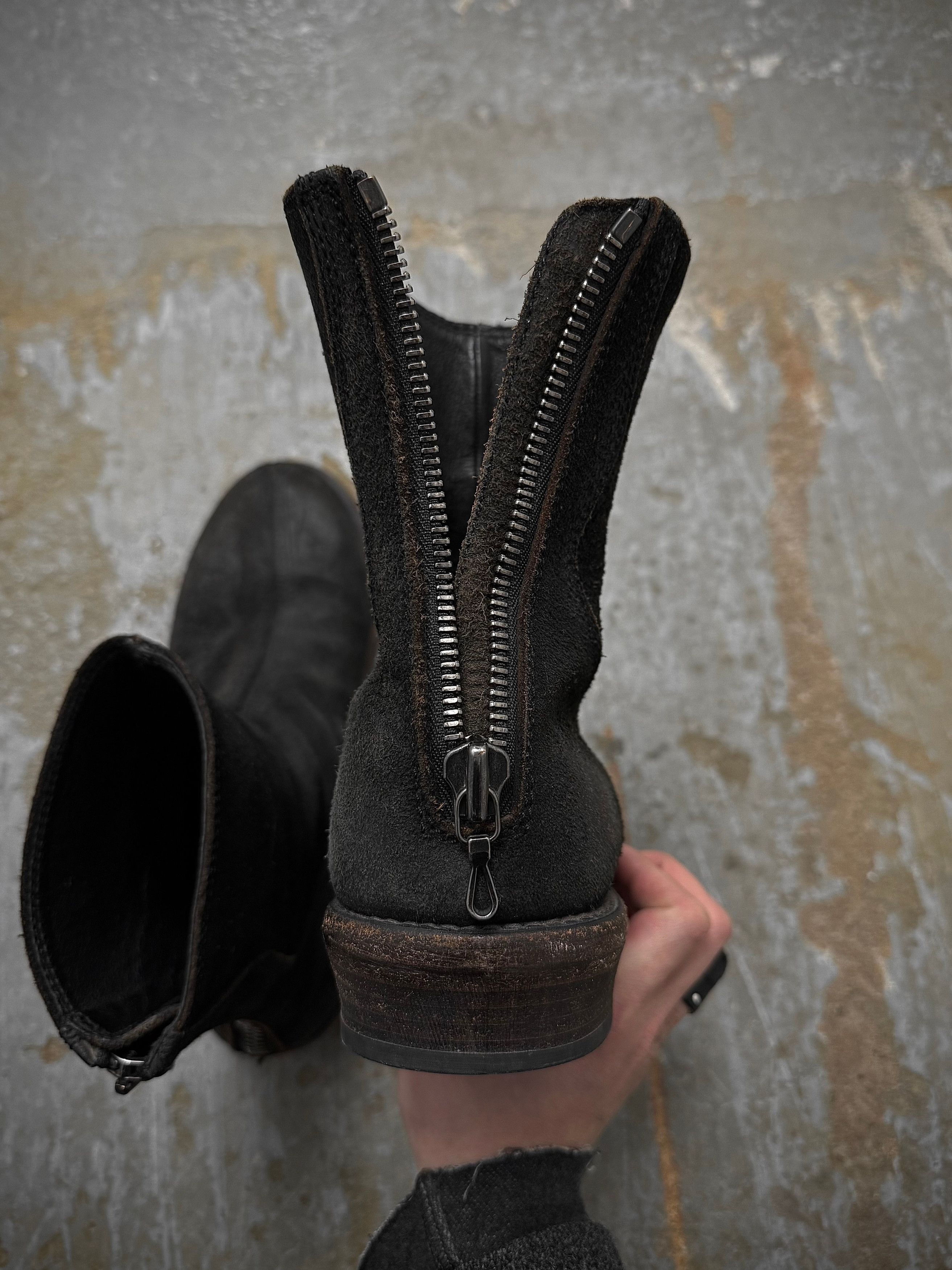 Julius Julius Reverse Cow Leather Back Zip Boots Size US 9 / EU 42 - 9 Thumbnail