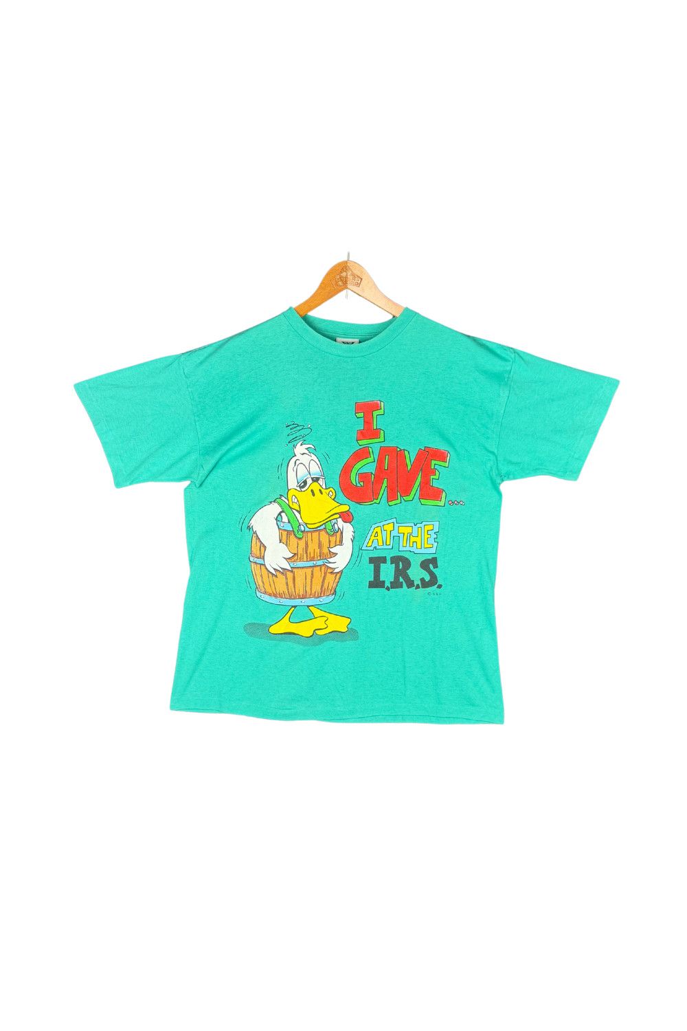 sss Vintage 90s IRS Duck Graphic Tee SSI usa Made Humor T-Shirt Size US XL / EU 56 / 4 - 1 Thumbnail