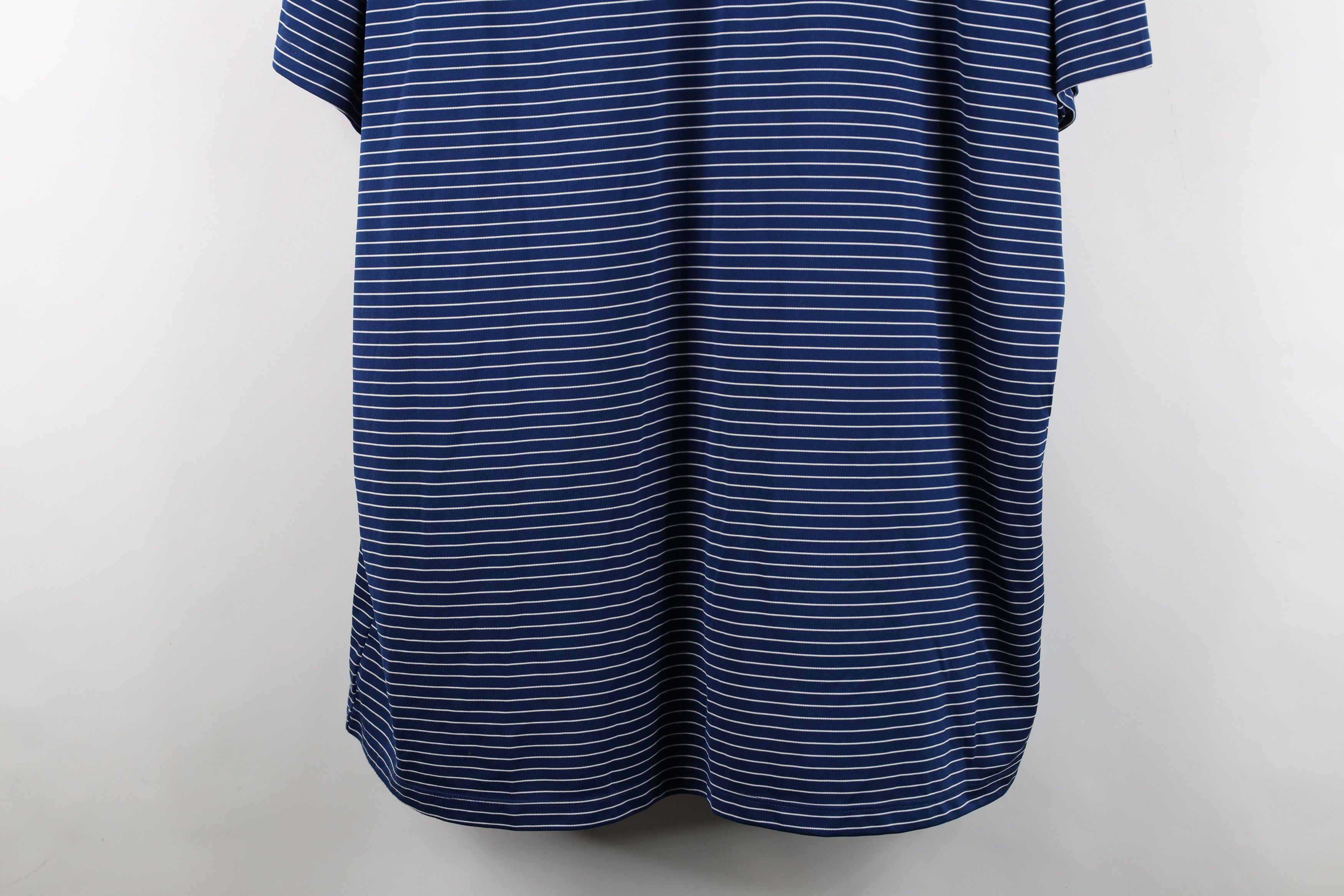 Nike Nike Scott Mini Swoosh Pinstriped Knit Golf Polo Shirt Blue Size US XXL / EU 58 / 5 - 3 Thumbnail