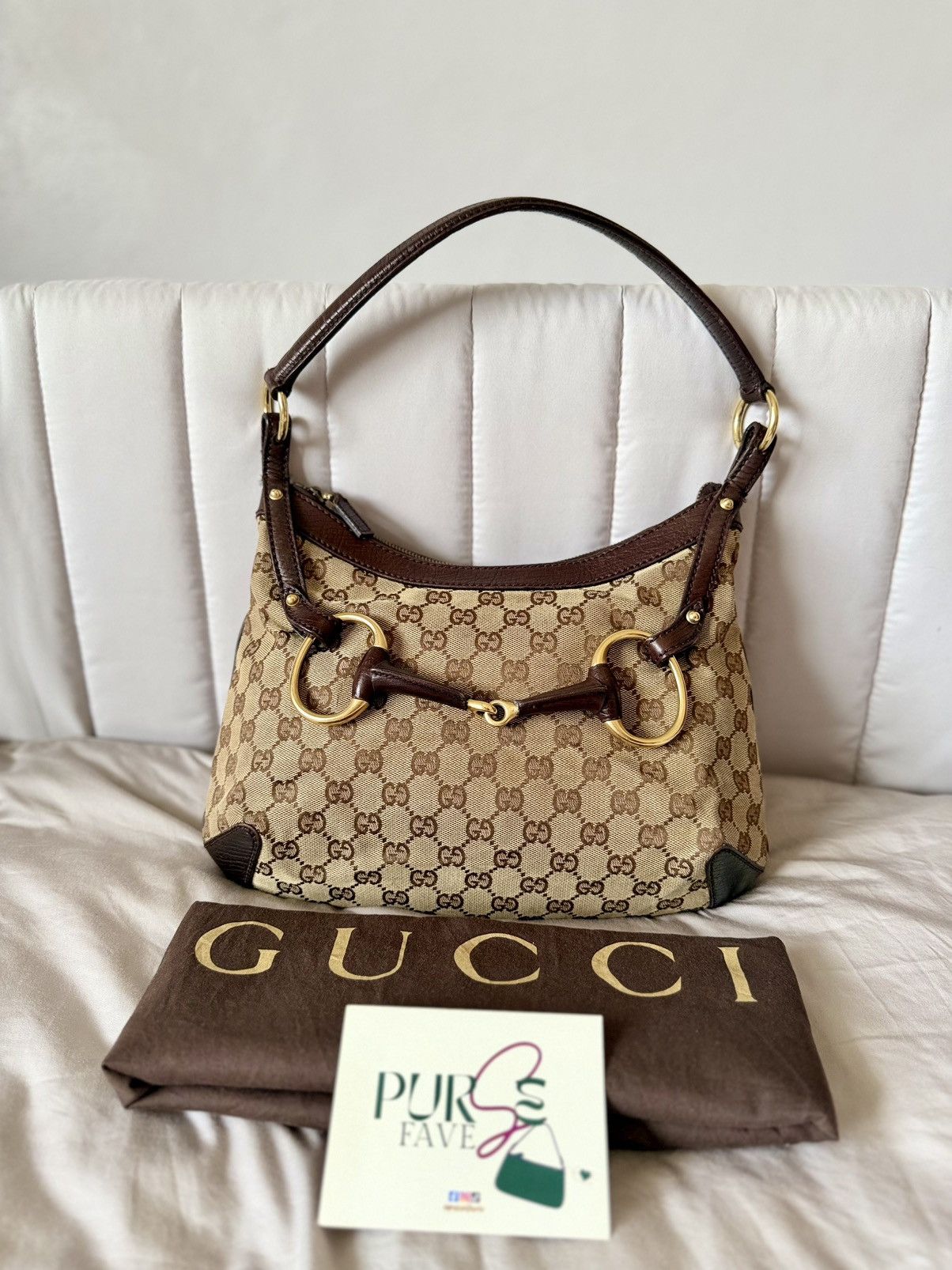 Gucci Authentic GUCCI Horsebit GG Canvas Brown Hobo Shoulder Bag Size ONE SIZE - 9 Thumbnail