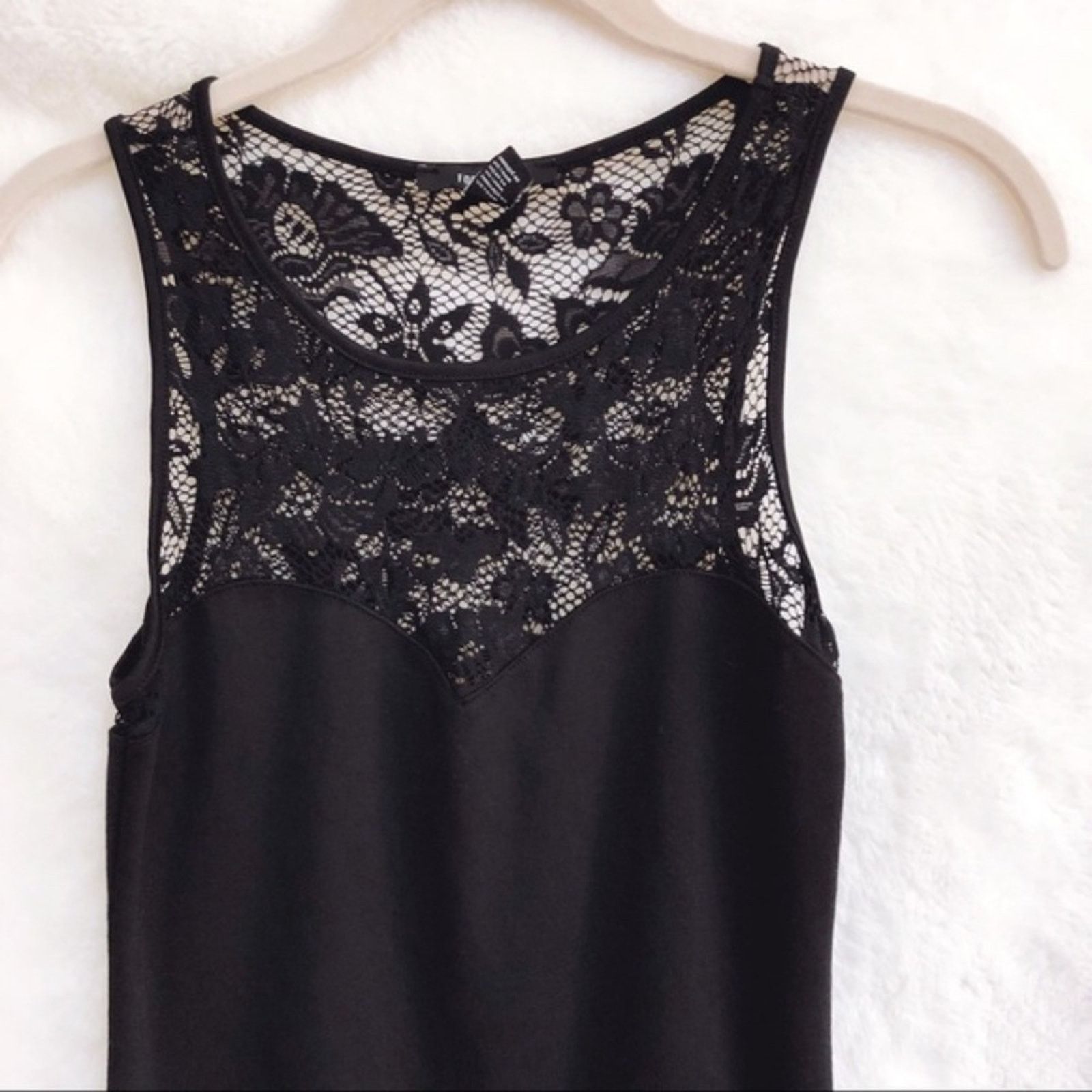Forever 21 Forever 21 Black Body Con Top Lace Mini Dress Size S / US 4 / IT 40 - 6 Thumbnail
