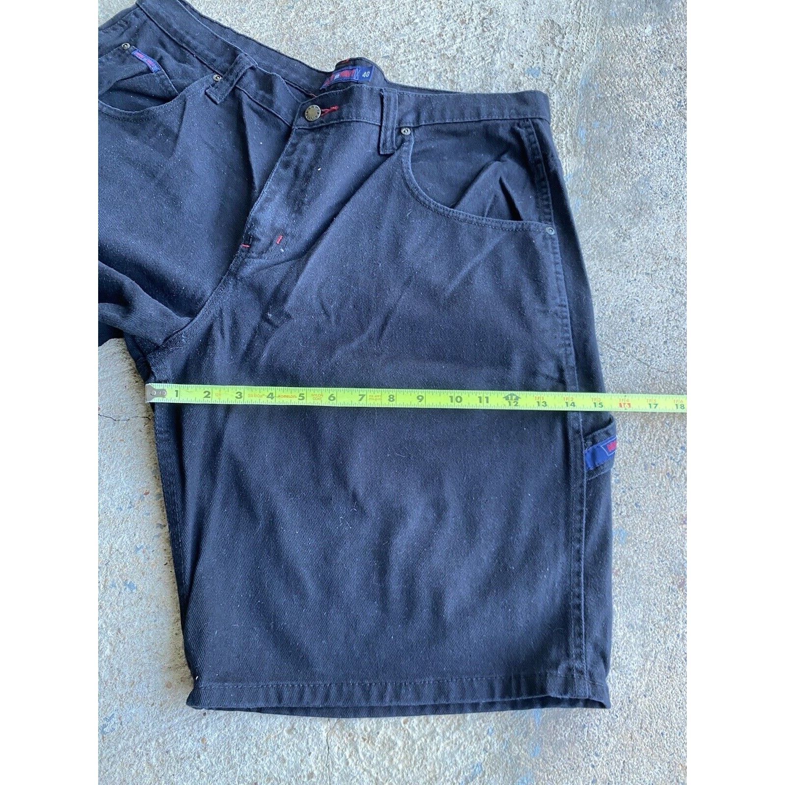 JNCO Vintage Y2K Baggy Army Navy Carpenter Black Jort Jean Shorts Size US 40 / EU 56 - 11 Thumbnail