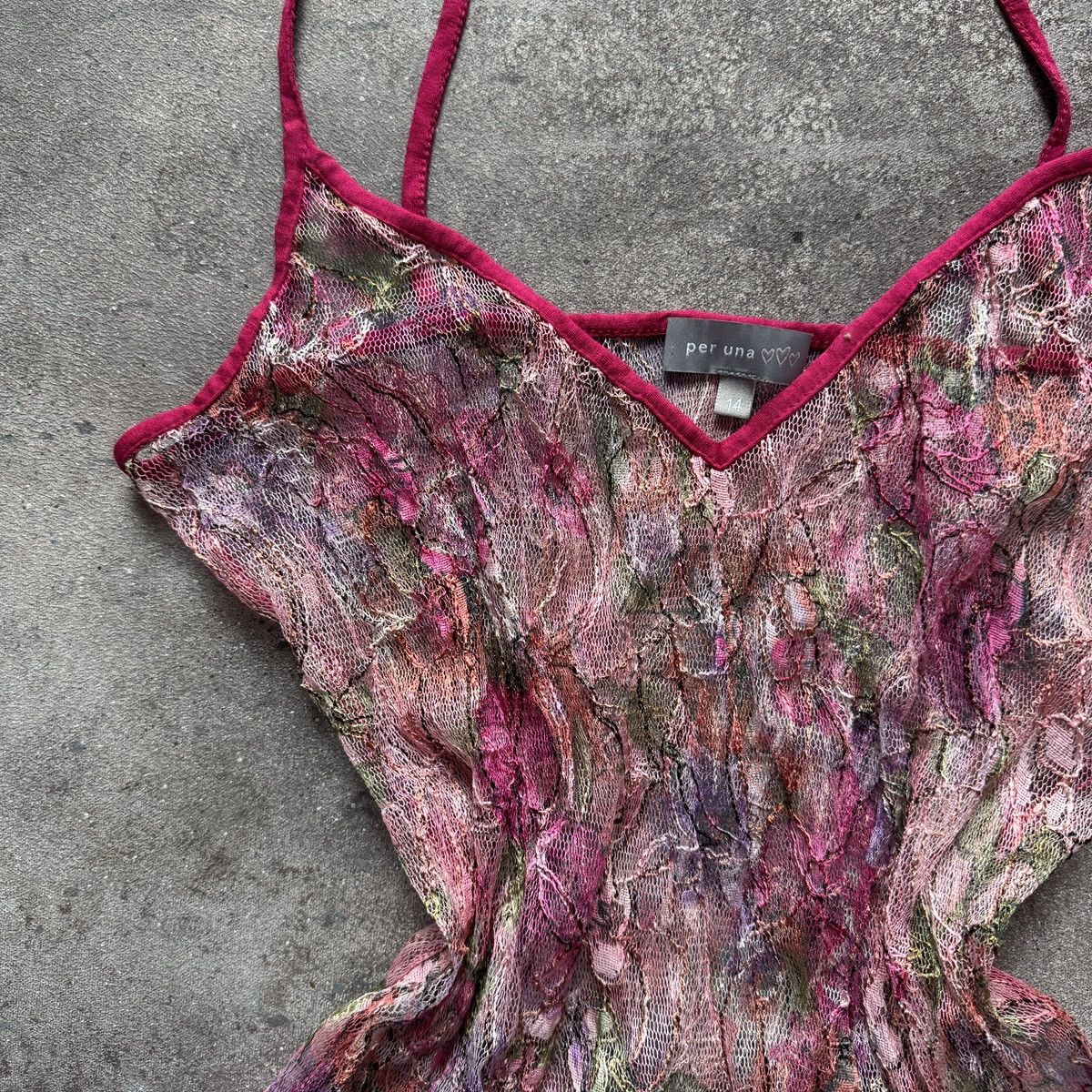 Hysteric Glamour Vintage Y2K Floral Mesh Camisole Pink Sheer Top Fairycore Size M / US 6-8 / IT 42-44 - 3 Thumbnail