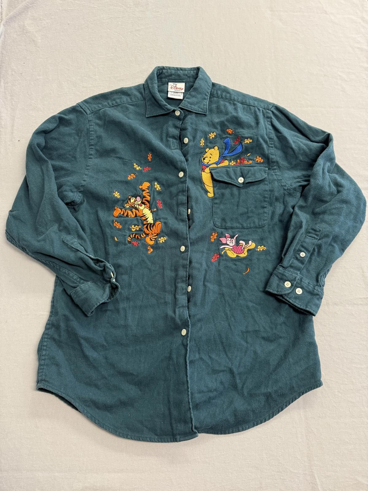 Disney VTG Disney Winnie the Pooh Button Up Timber Green - S Size US S / EU 44-46 / 1 - 1 Thumbnail