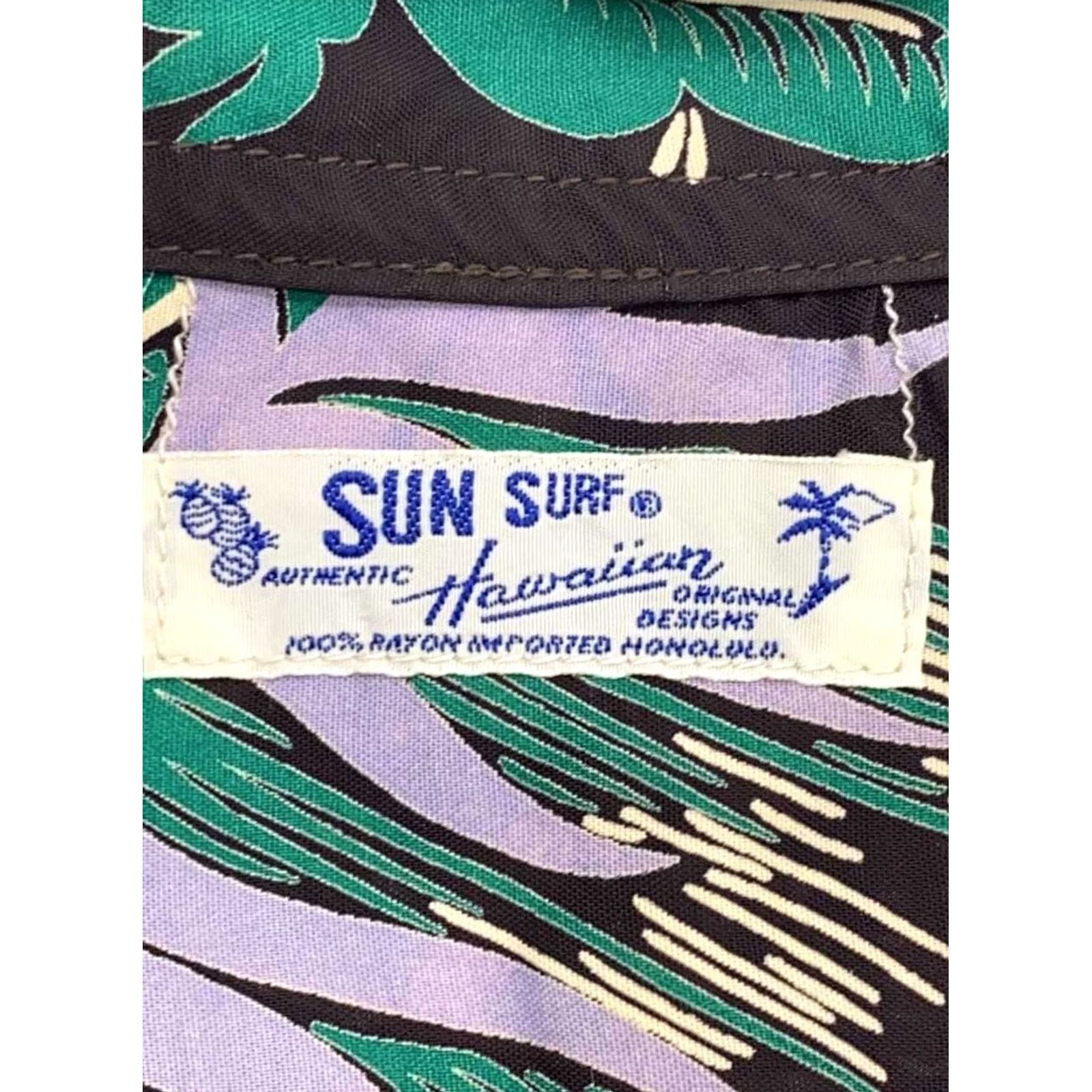 Sun Surf SUN SURF Aloha Shirt Size L Rayon Brown NIGHT BLOOMING CEREUS Men's USED Size US L / EU 52-54 / 3 - 5 Thumbnail