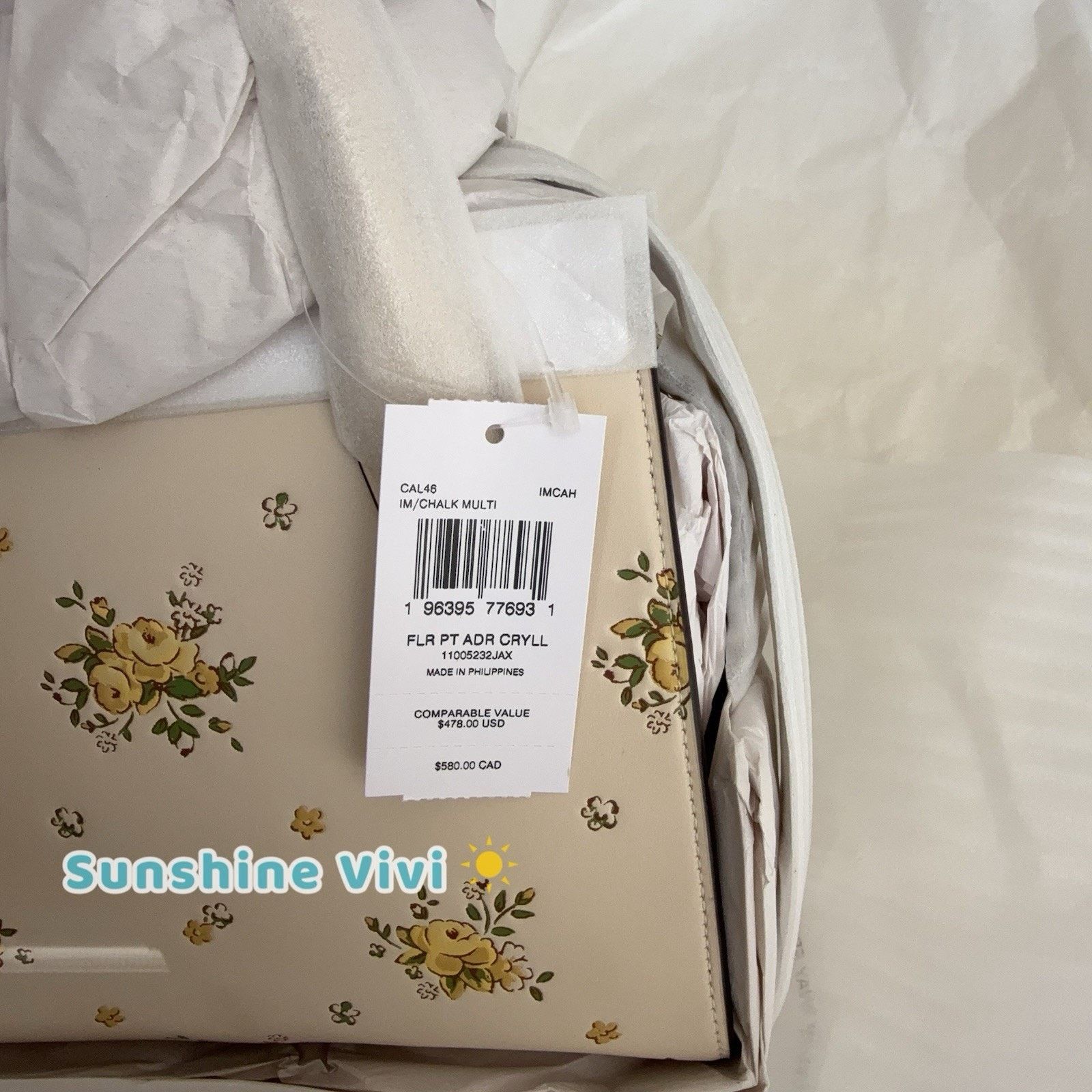 Coach NWT COACH Andrea Carryall Bag Floral CAL46 Gold/Chalk Multi Size ONE SIZE - 9 Thumbnail