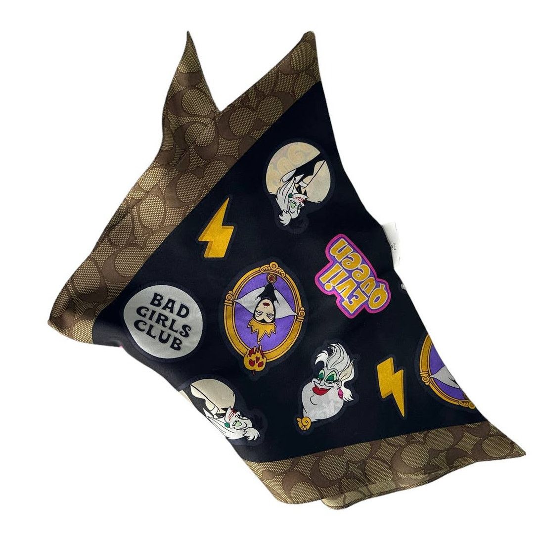 Coach Coach Disney Signature Villains Print Silk Diamond Scarf Size ONE SIZE - 3 Thumbnail