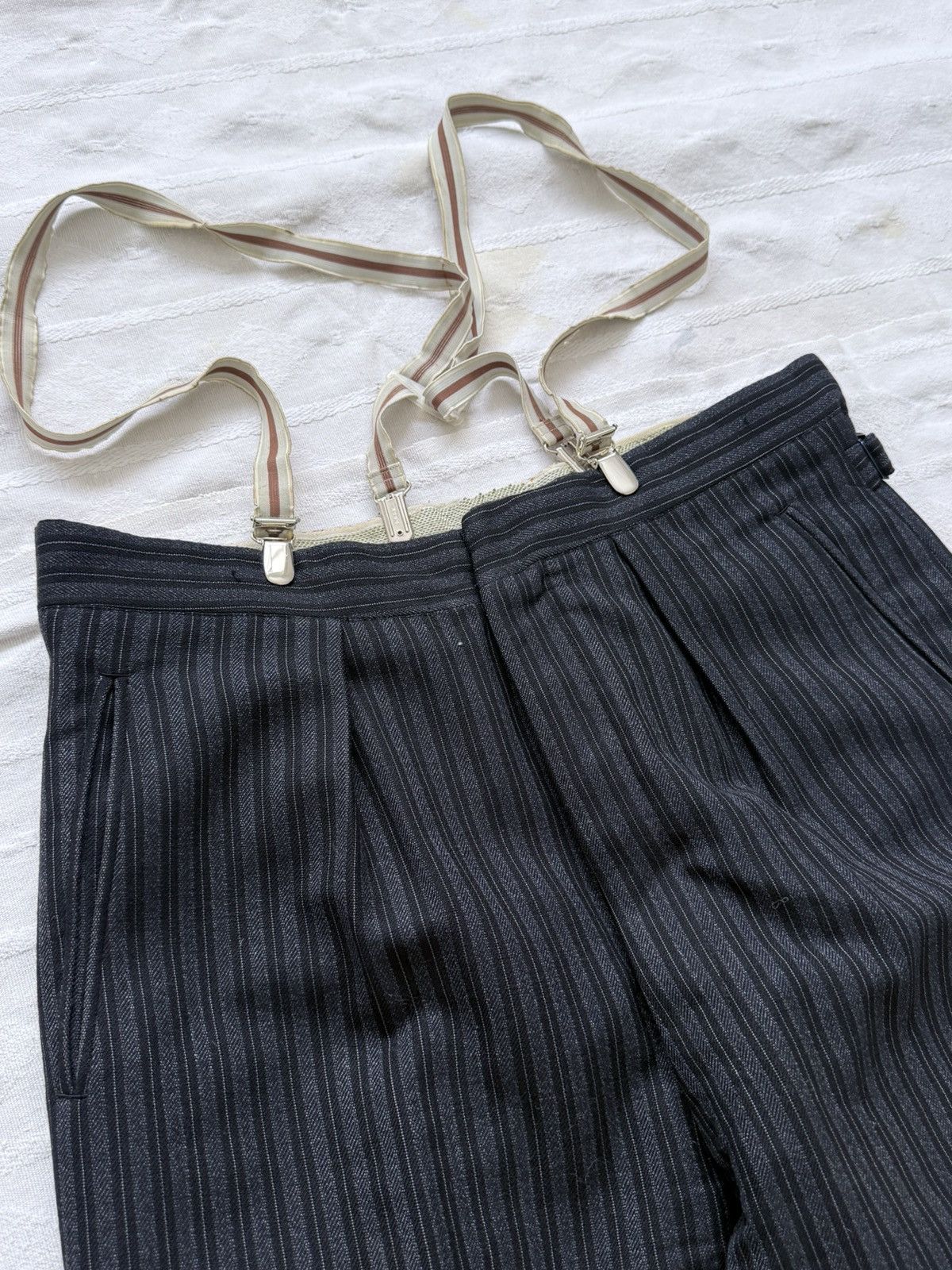 Vintage Antique 1940s European Side Buckles Trousers Pants Size US 32 / EU 48 - 4 Thumbnail