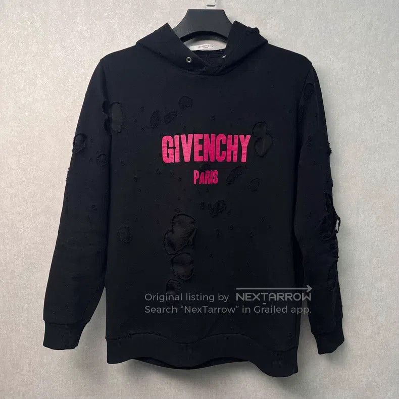 Givenchy Givenchy Pink Letter Printed Hole Hoodie (Men's) Size US XS / EU 42 / 0 - 1 Thumbnail