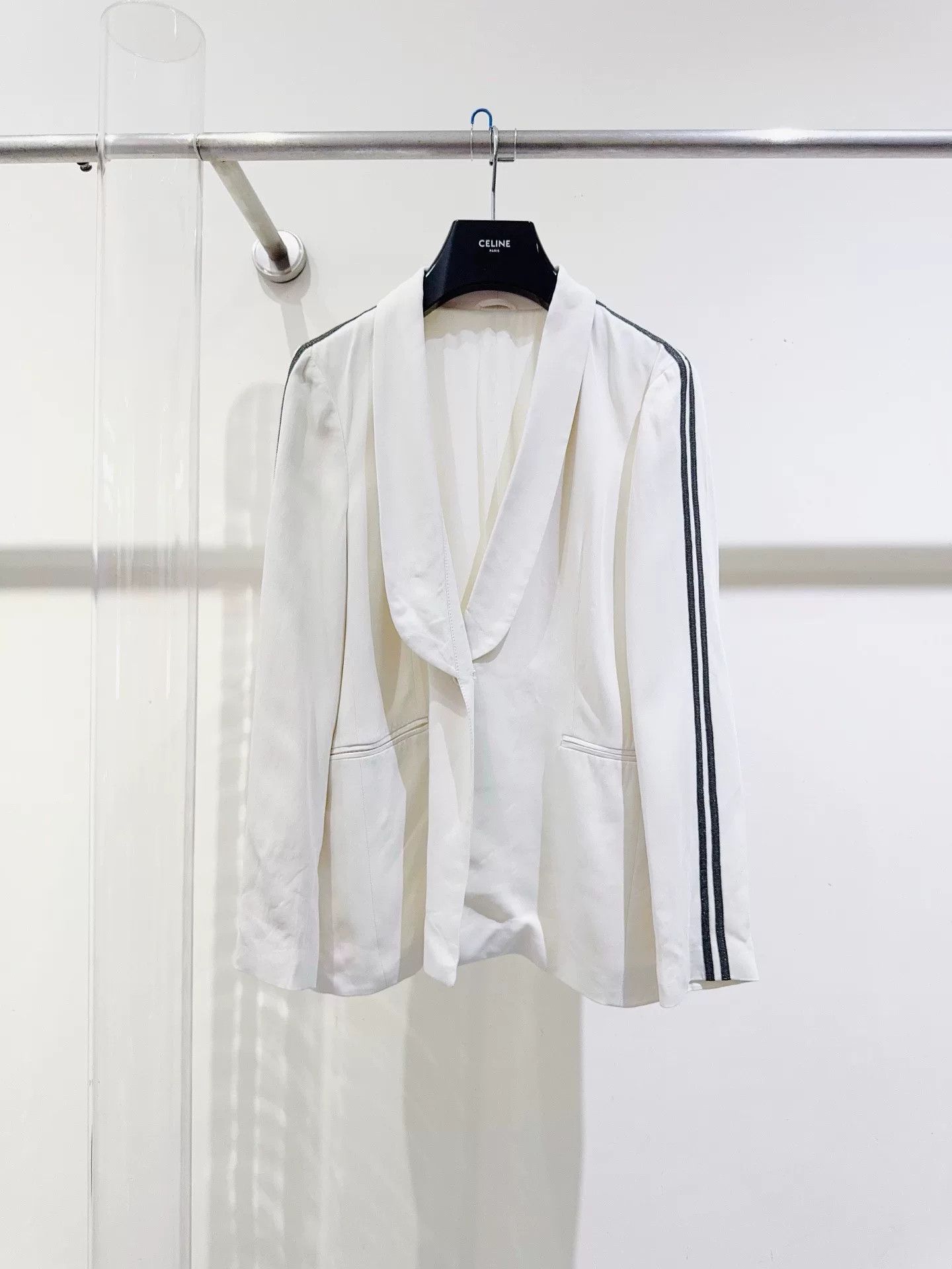 Vintage Brunello Cucinelli White Jacket Size US M / EU 48-50 / 2 - 1 Thumbnail