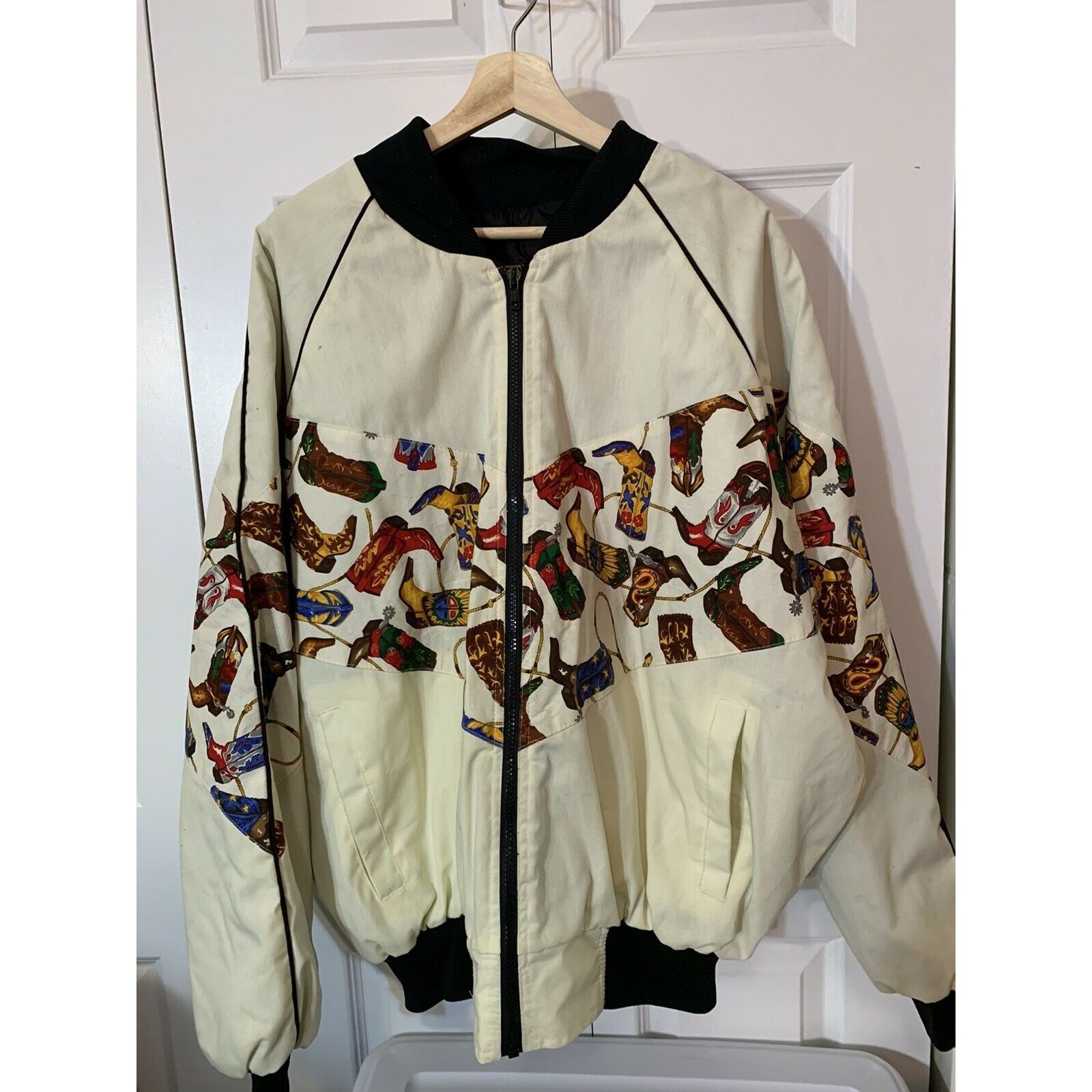 Other Vintage Bee-Wild Boots Jacket Men’s Sz XL USA Bomber Beige R Size US XL / EU 56 / 4 - 3 Thumbnail
