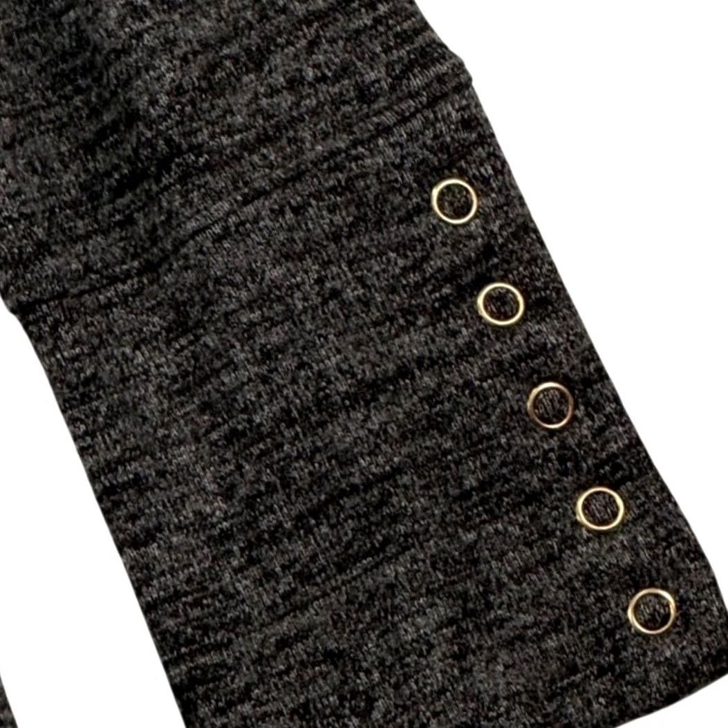 Vintage NWT Rafaella Mock Neck LS Hacci Knit Sweater Top Grommet Detail Quiet Luxury Women XL Gray Size XL / US 12-14 / IT 48-50 - 2 Thumbnail