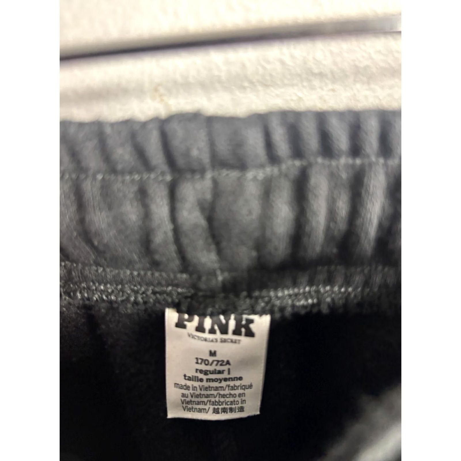 Vintage PINK Victoria's Secret Sweatpants Womens M Black Fleece Jogger Pockets Size 32" / US 10 / IT 46 - 4 Thumbnail