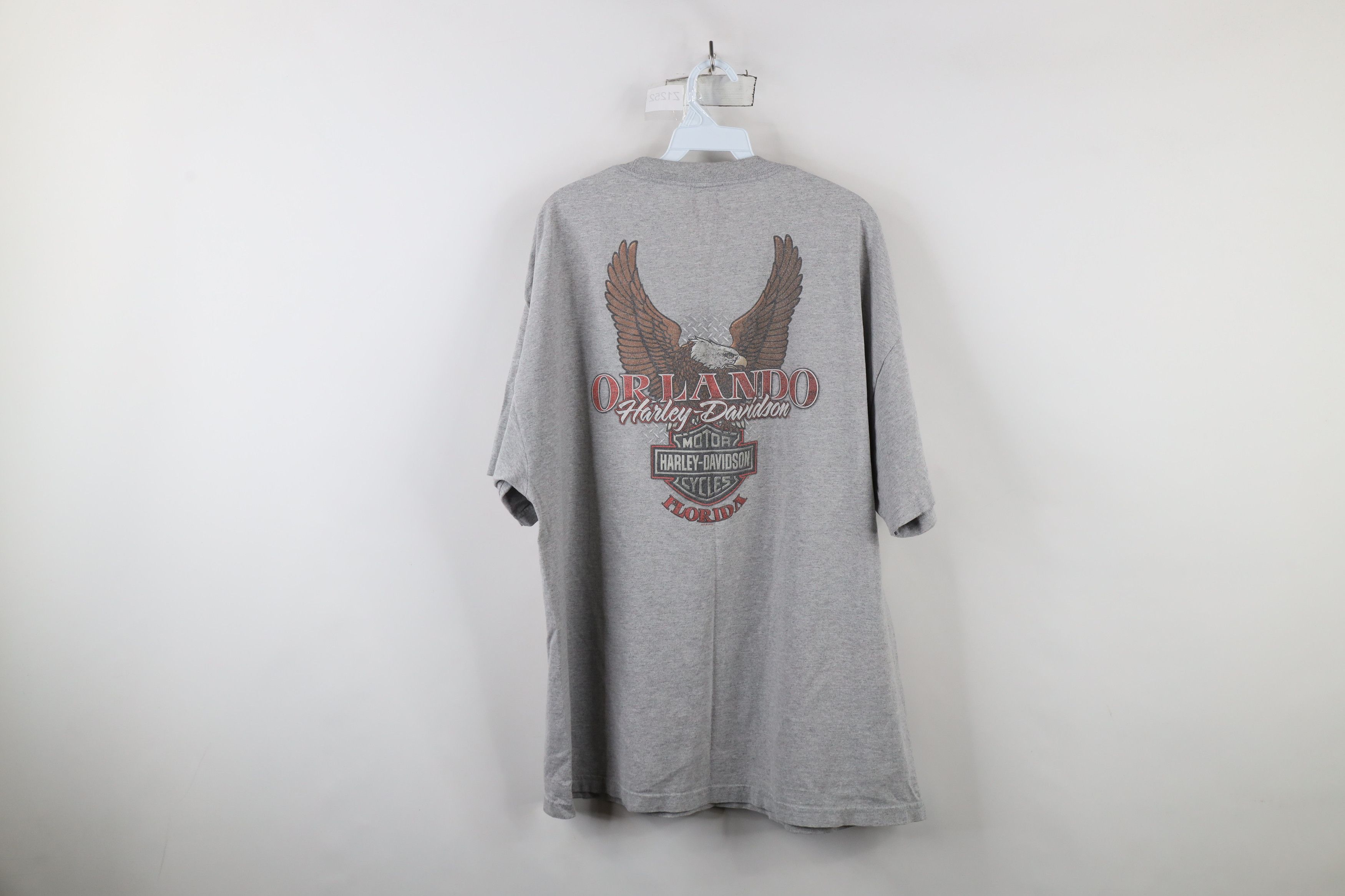 Harley Davidson × Vintage Vitnage Y2K Harley Davidson Big Logo Eagle T-Shirt Gray Size US XXL / EU 58 / 5 - 12 Thumbnail