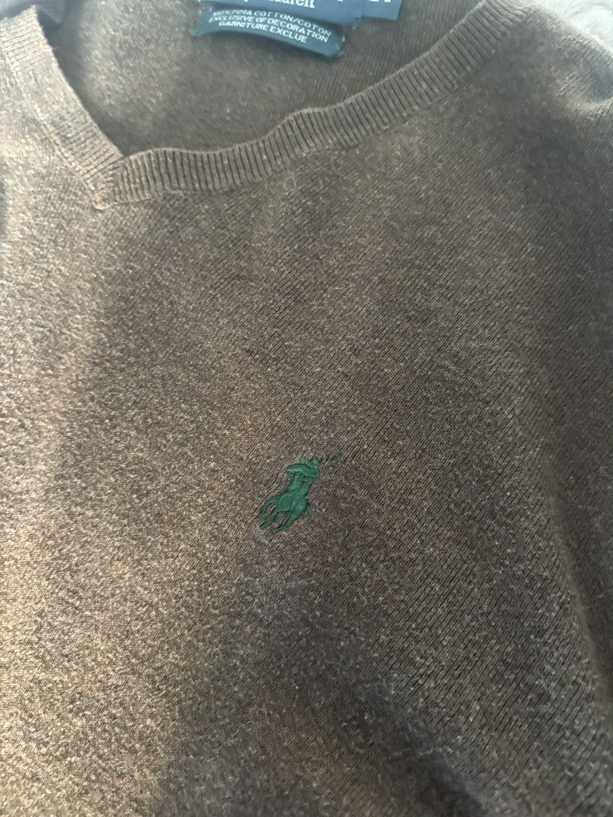 Polo Ralph Lauren VINTAGE | Ralph Lauren Polo Brown Cotton Knit Sweatshirt Size L / US 10 / IT 46 - 3 Thumbnail