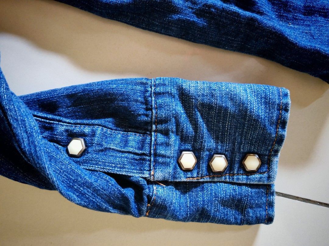 Japanese Brand 🔥 Blue Way Union Made Lace-Up Denim Shirt (Made in Japan) Size US L / EU 52-54 / 3 - 7 Thumbnail