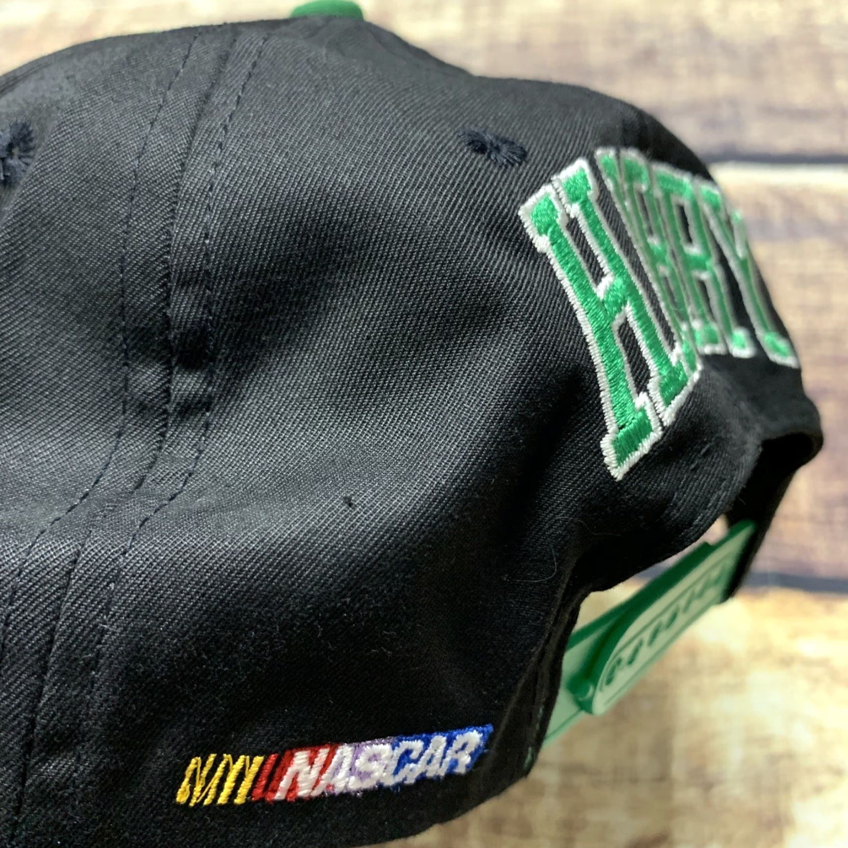 Vintage VINTAGE Checkered Flag Sports NASCAR Hat Baseball Cap Snap Back Mens One Size Adjustable Green Black Handsome Harry Gant #33 Size ONE SIZE - 6 Thumbnail