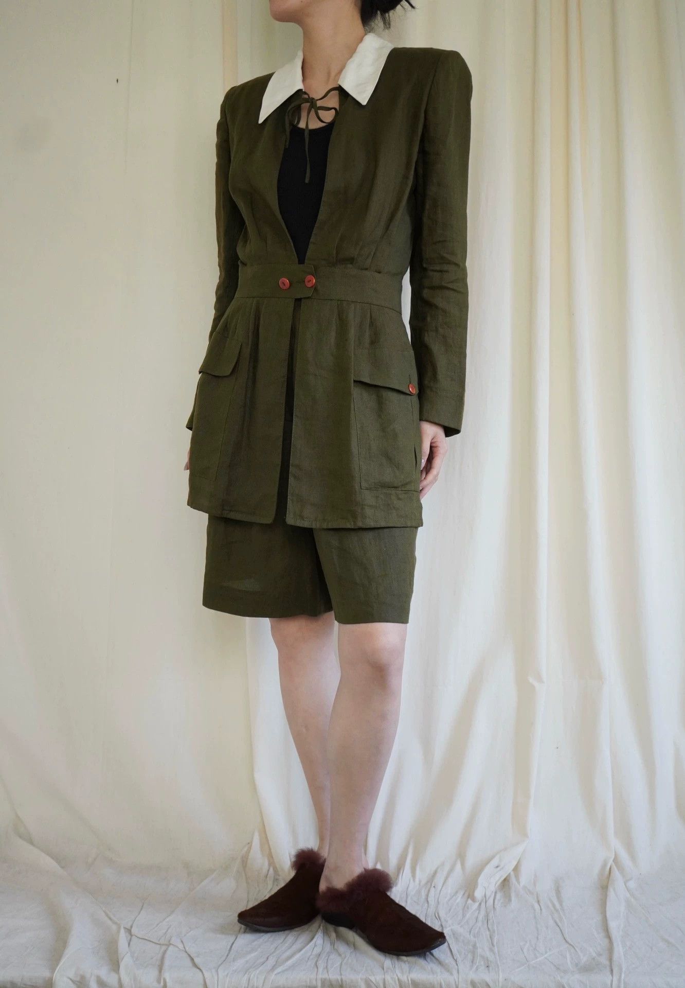 Sonia Rykiel 1980s Sonia Rykiel Gradient Linen Short Set Women's S Size S / US 4 / IT 40 - 3 Thumbnail