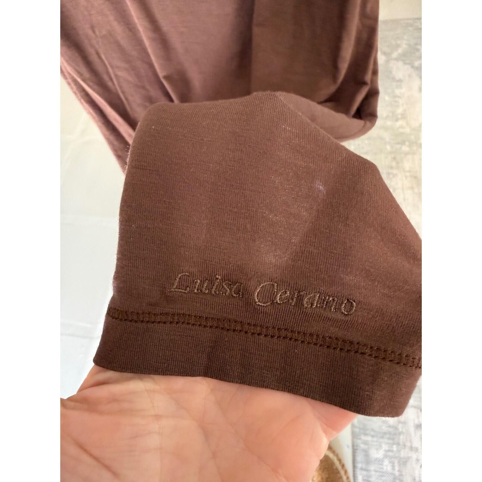 Other Luisa Cerano Brown Viscose Blend Scoop Neck Tank Top Size 12 Size XL / US 12-14 / IT 48-50 - 3 Thumbnail
