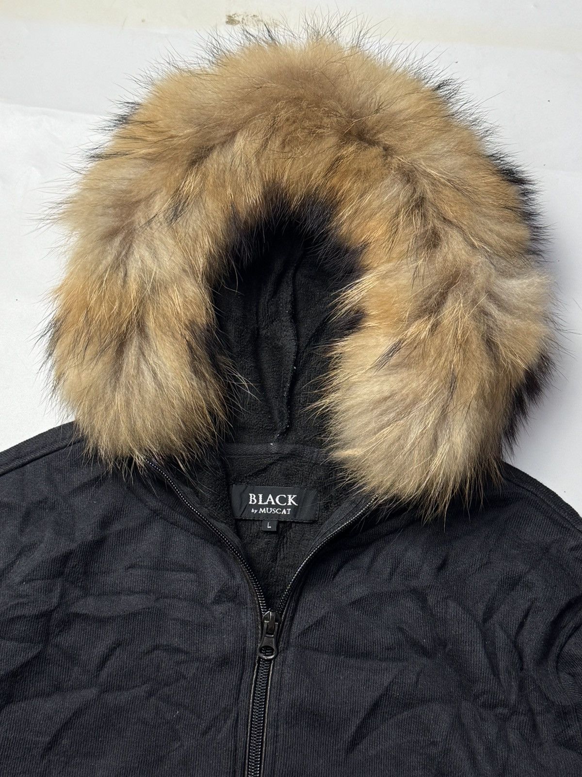 If Six Was Nine × Japanese Brand × Le Grande Bleu (L.G.B.) Fur Hoodie Faded Black by Muscat Japanese Styled Size US L / EU 52-54 / 3 - 4 Thumbnail