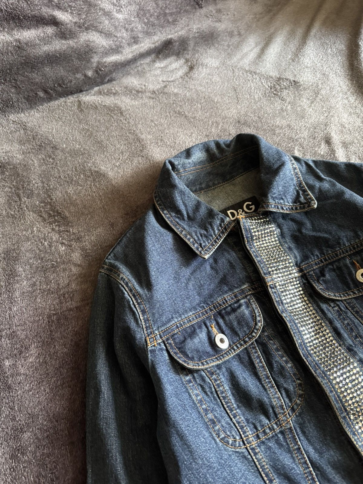 Dolce & Gabbana Dolce Gabbana woman's denim jacket with rhinestones Size M / US 6-8 / IT 42-44 - 2 Thumbnail